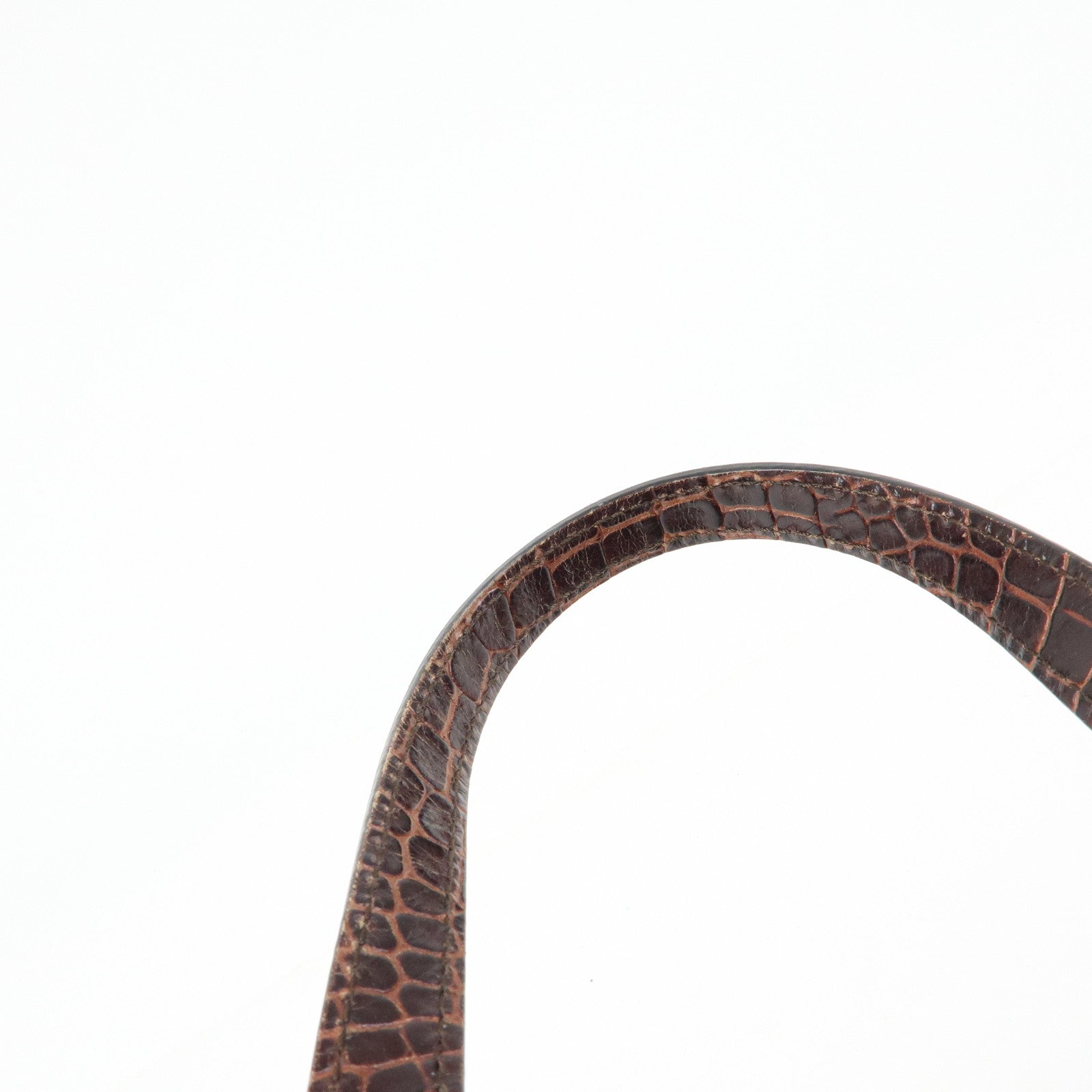 CELINE Macadam Embsossed Leather Canvas Tote Bag Hand Bag Brown