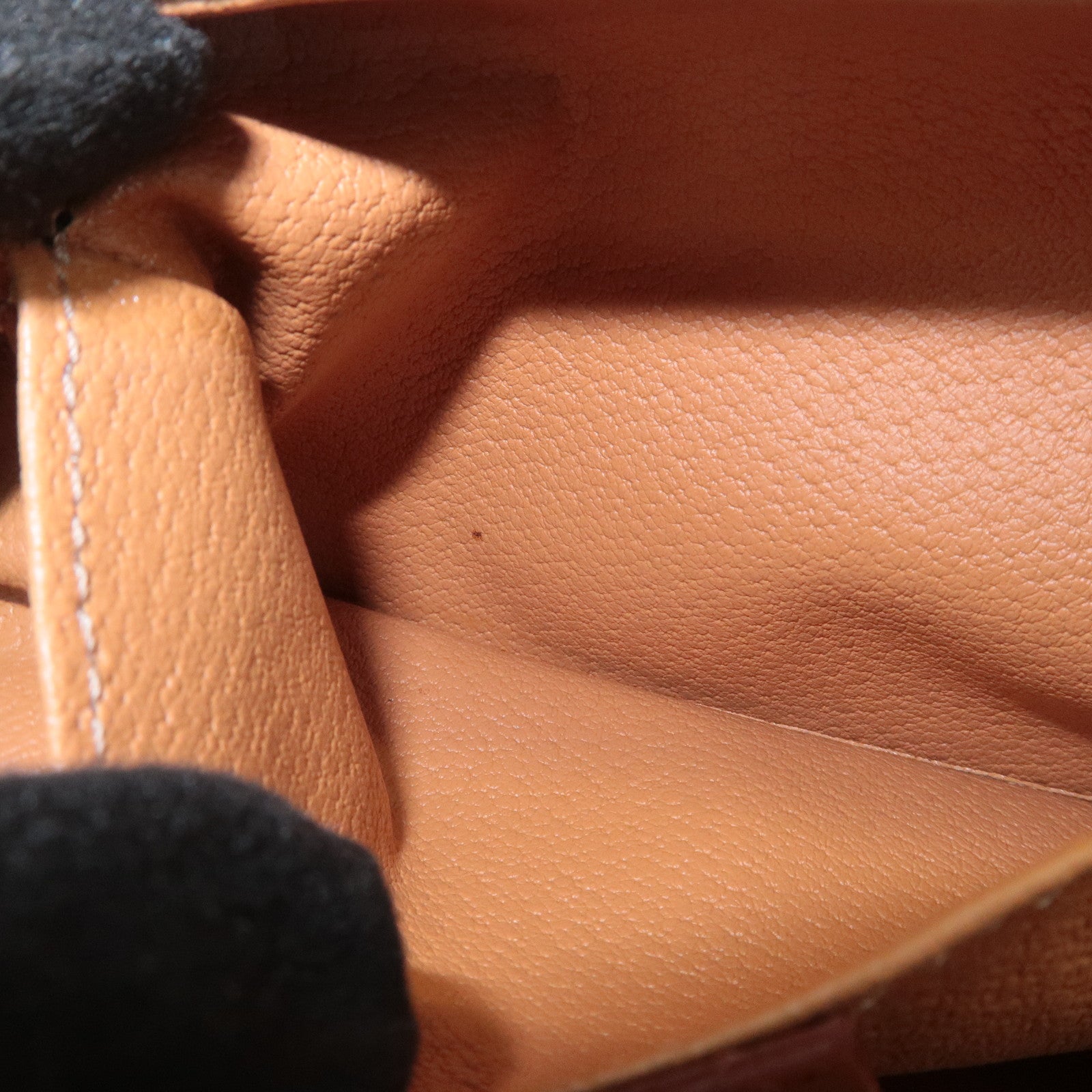 CELINE Macadam PVC Leather Canvas Pouch Brown Gold Hardware