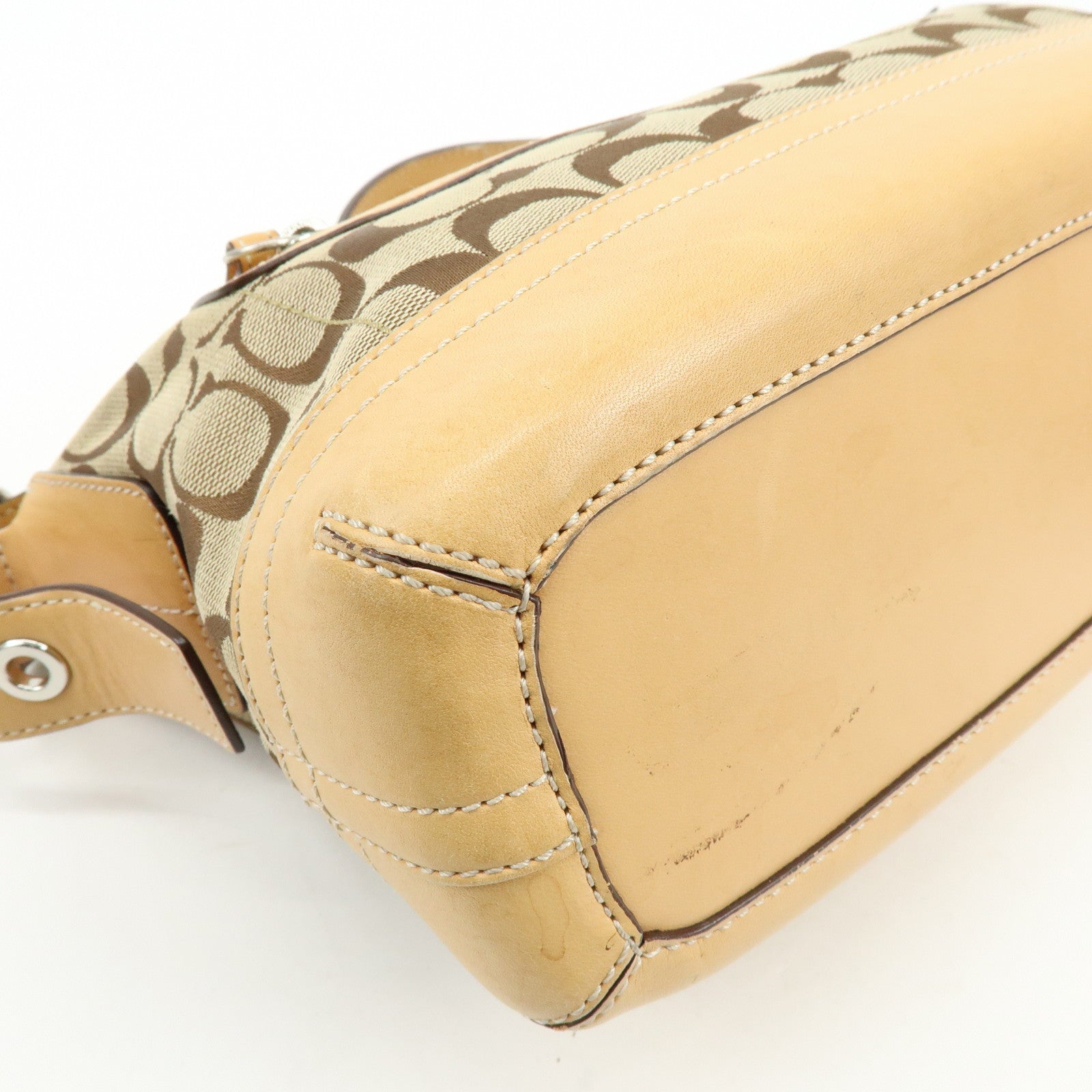 COACH Set of 2 Signature Canvas Leather Shoulder Bag Brown Black