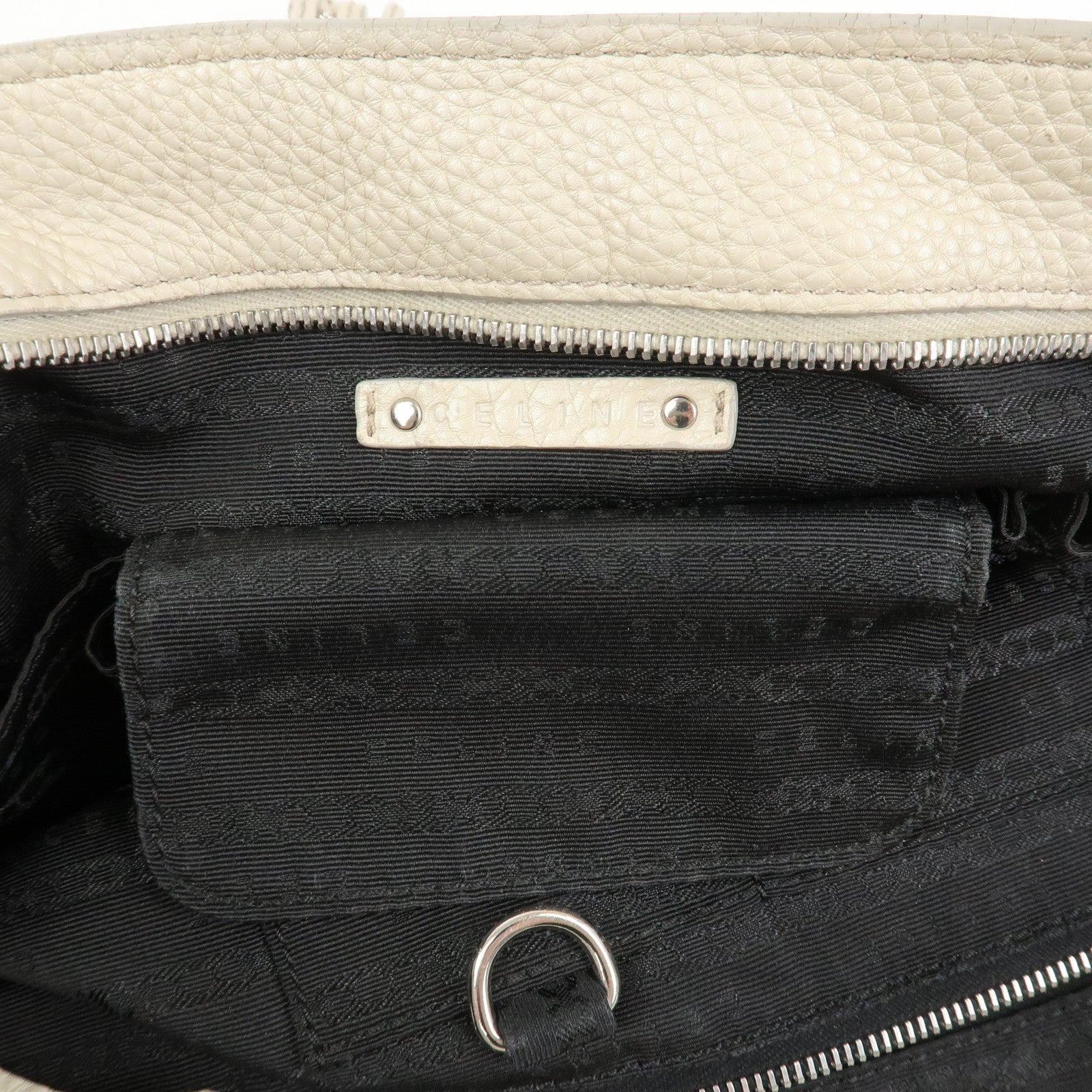 CELINE Bitter Sweet Leather Shoulder Bag Hand Bag Ivory