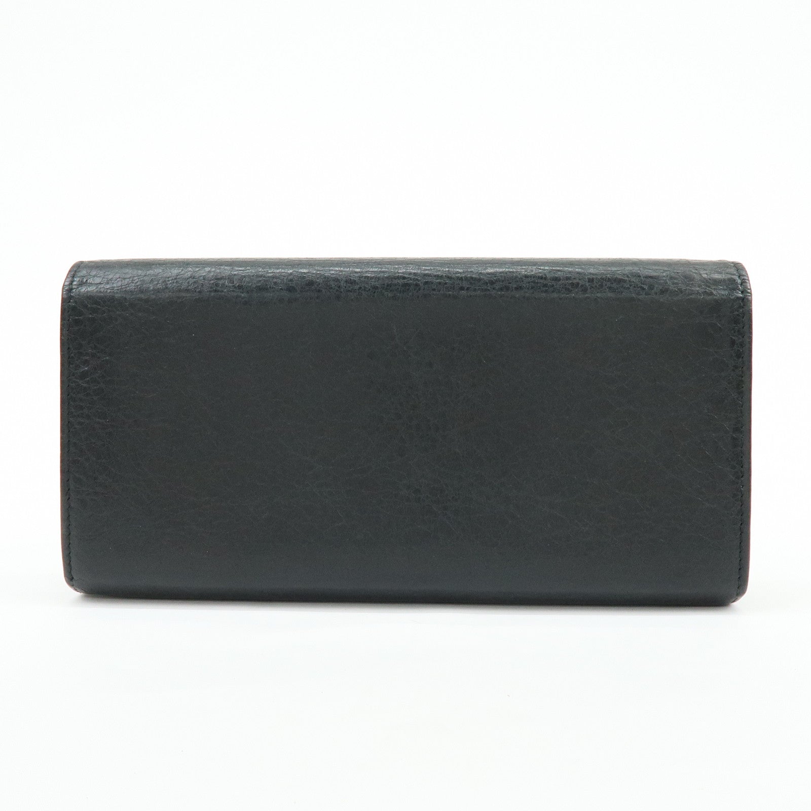 BALENCIAGA City Leather Bi-fold Long Wallet Black 253038