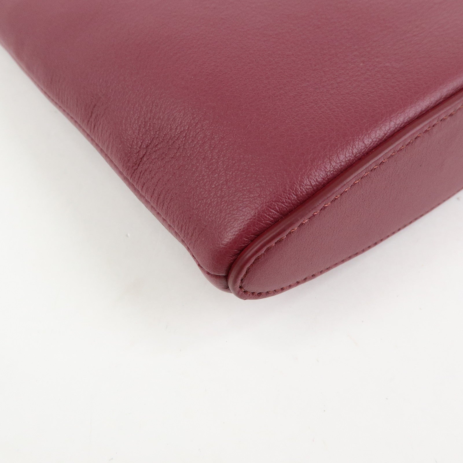 LOEWE Nappa Leather Clutch Bag Pouch Purple