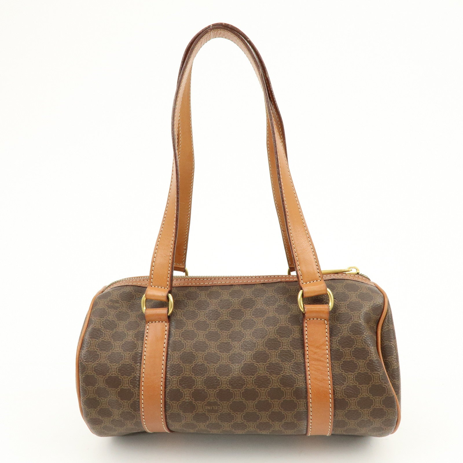 CELINE Macadam PVC Leather Shoulder Bag Hand Bag Brown