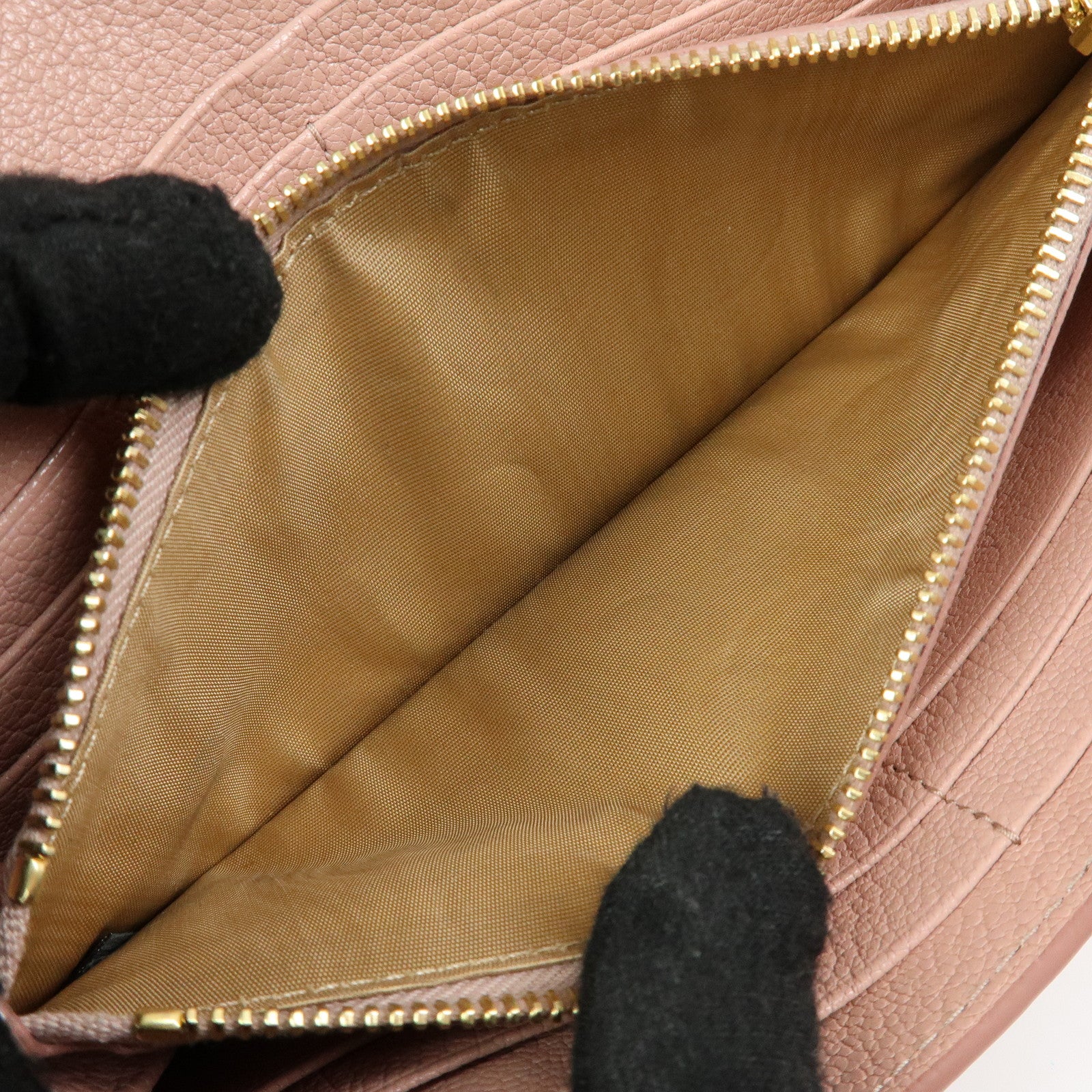 MIU MIU Madras Leather Ribbon Bi-fold Long Wallet Pink 5MH109