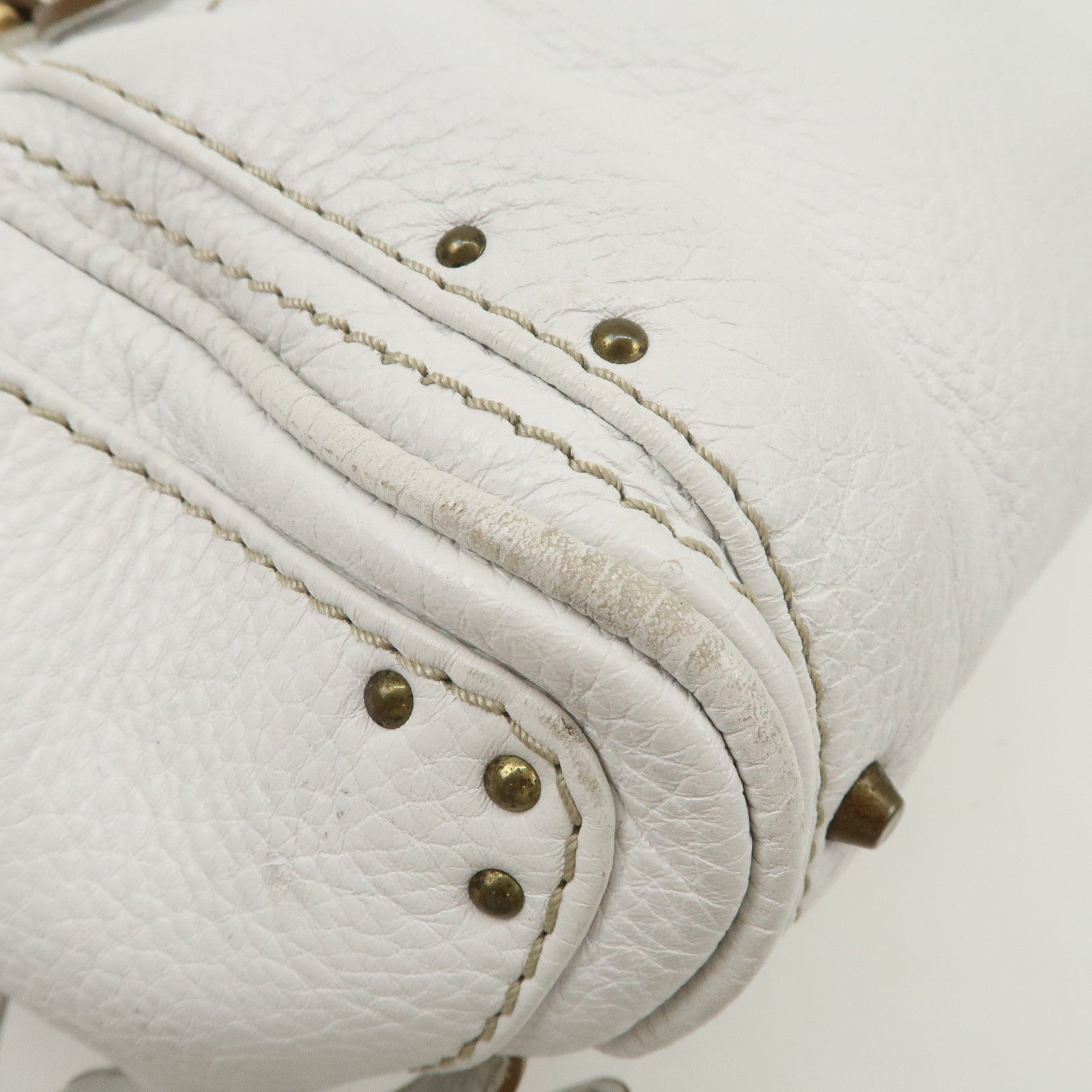 Chloe Padington Leather Hand Bag Shoulder Bag White Used