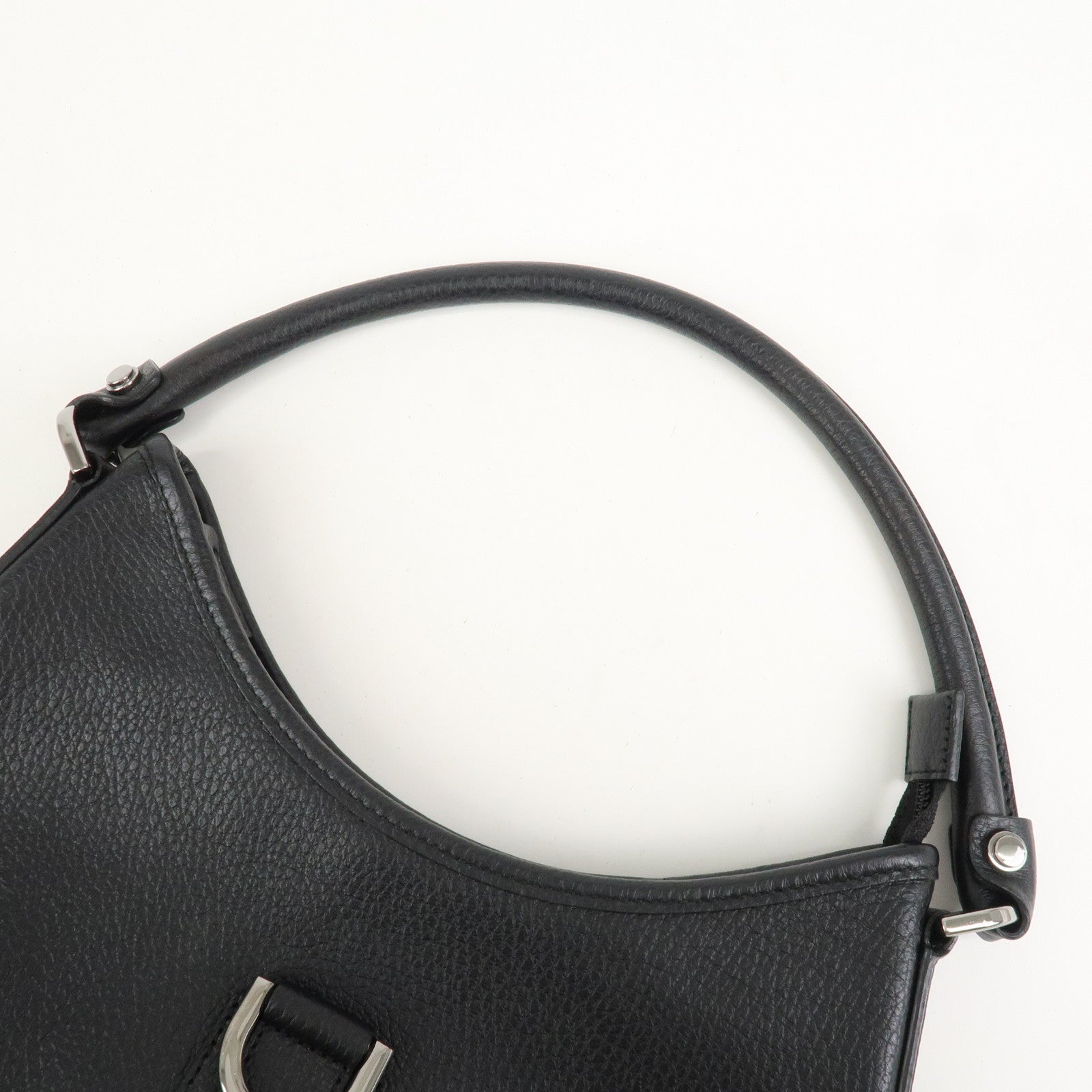 GUCCI Abbey Leather Shoulder Bag Hand Bag Black Silver S268637