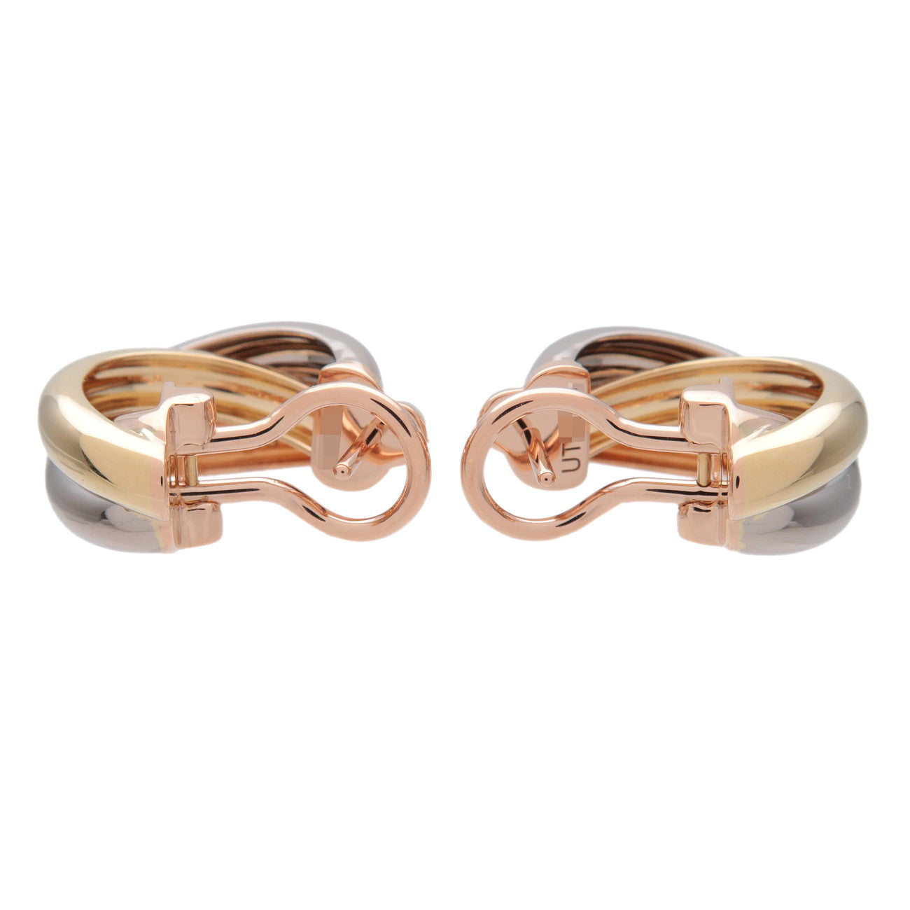 Cartier Trinity Earrings K18 750 White Gold Rose Gold Yellow Gold
