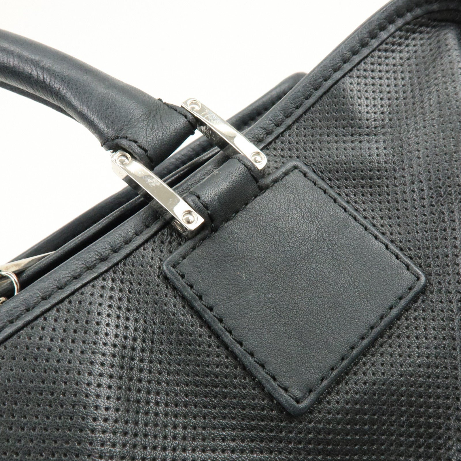 LOEWE Anagram Leather Amazona 36 Hand Bag Boston Bag Black