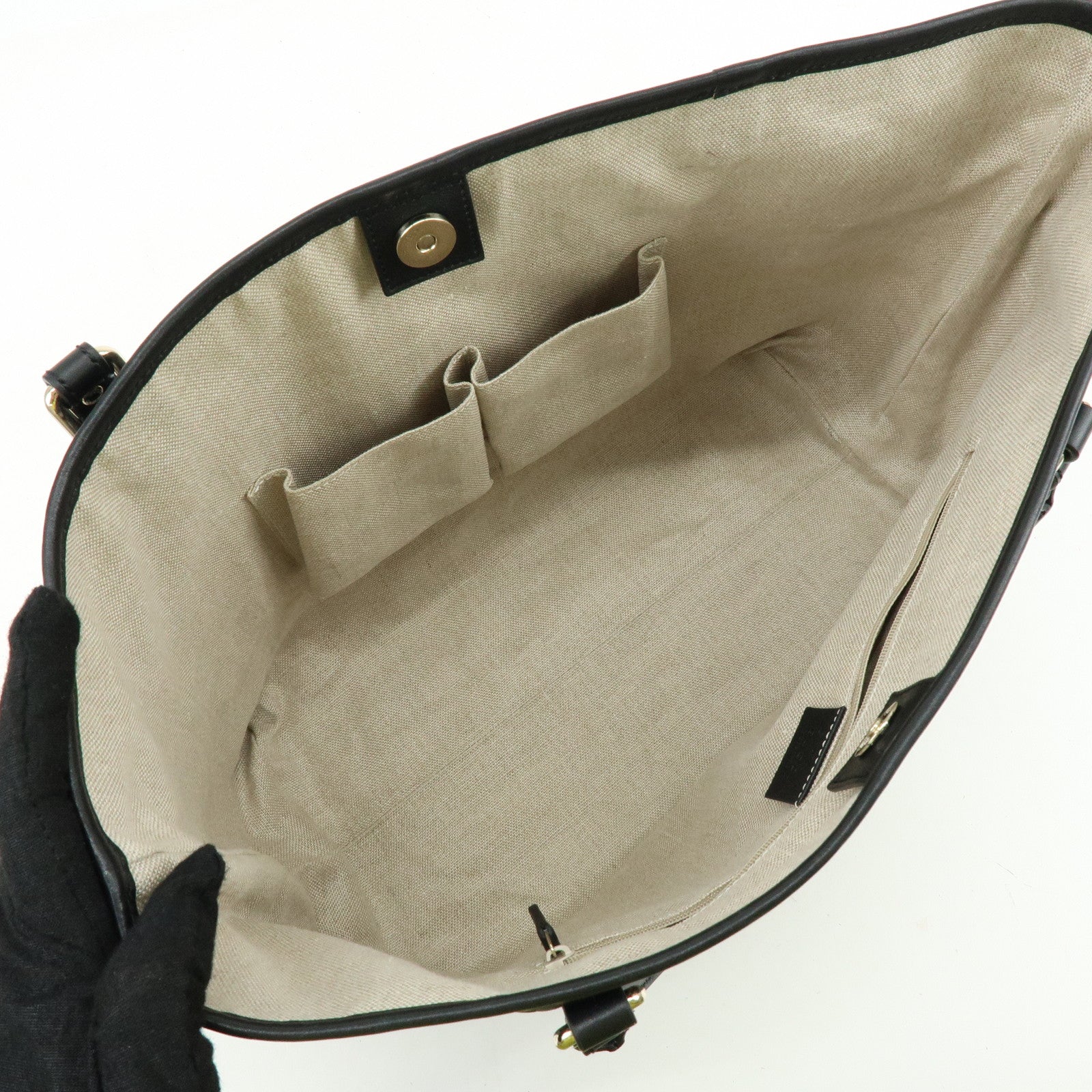 GUCCI Microguccissima Leather Tote Bag Shoulder Bag Black 449647