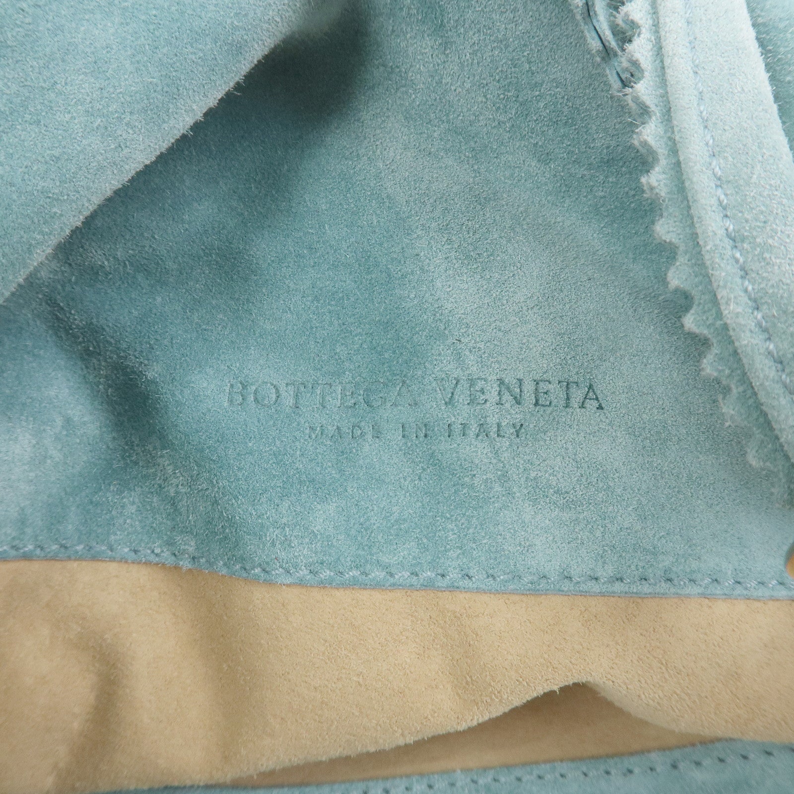 BOTTEGA VENETA Intrecciato Suede Shoulder Bag Light Blue 115807
