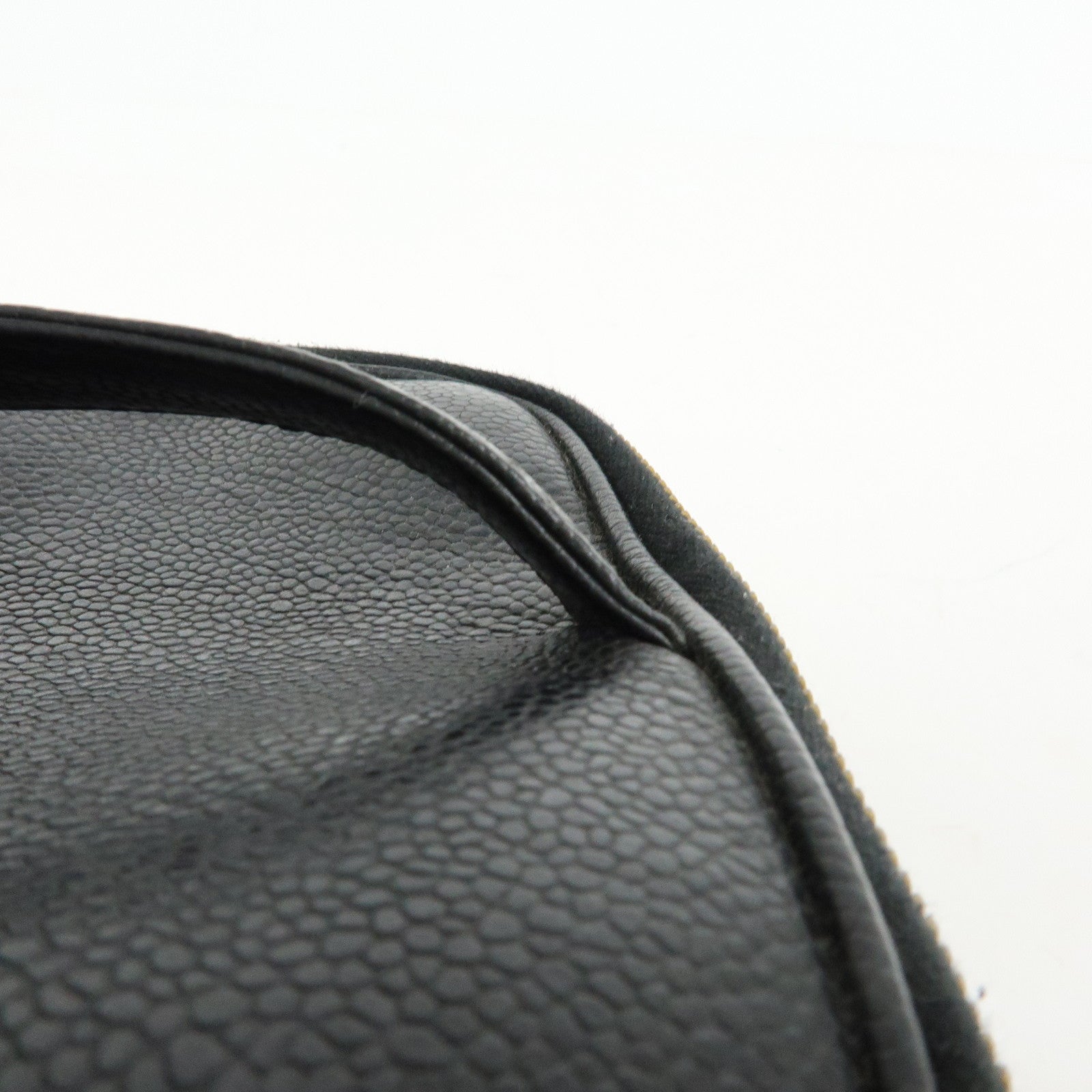 CHANEL COCO Mark Caviarskin Hand Bag Vanity Case Black A01997