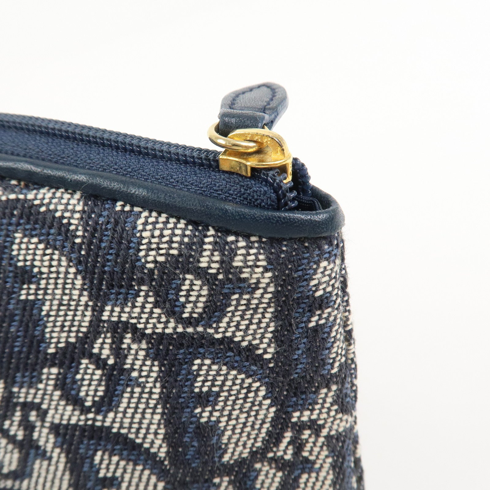 Christian Dior Trotter Canvas Leather Pouch Cosmetic Pouch Navy