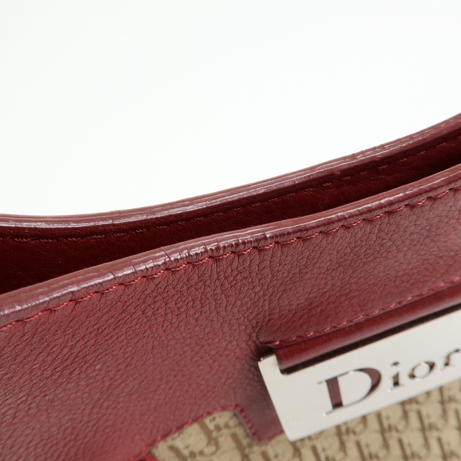 Christian Dior Street Chic Trotter Jaquard Canvas Leather Hand Bag