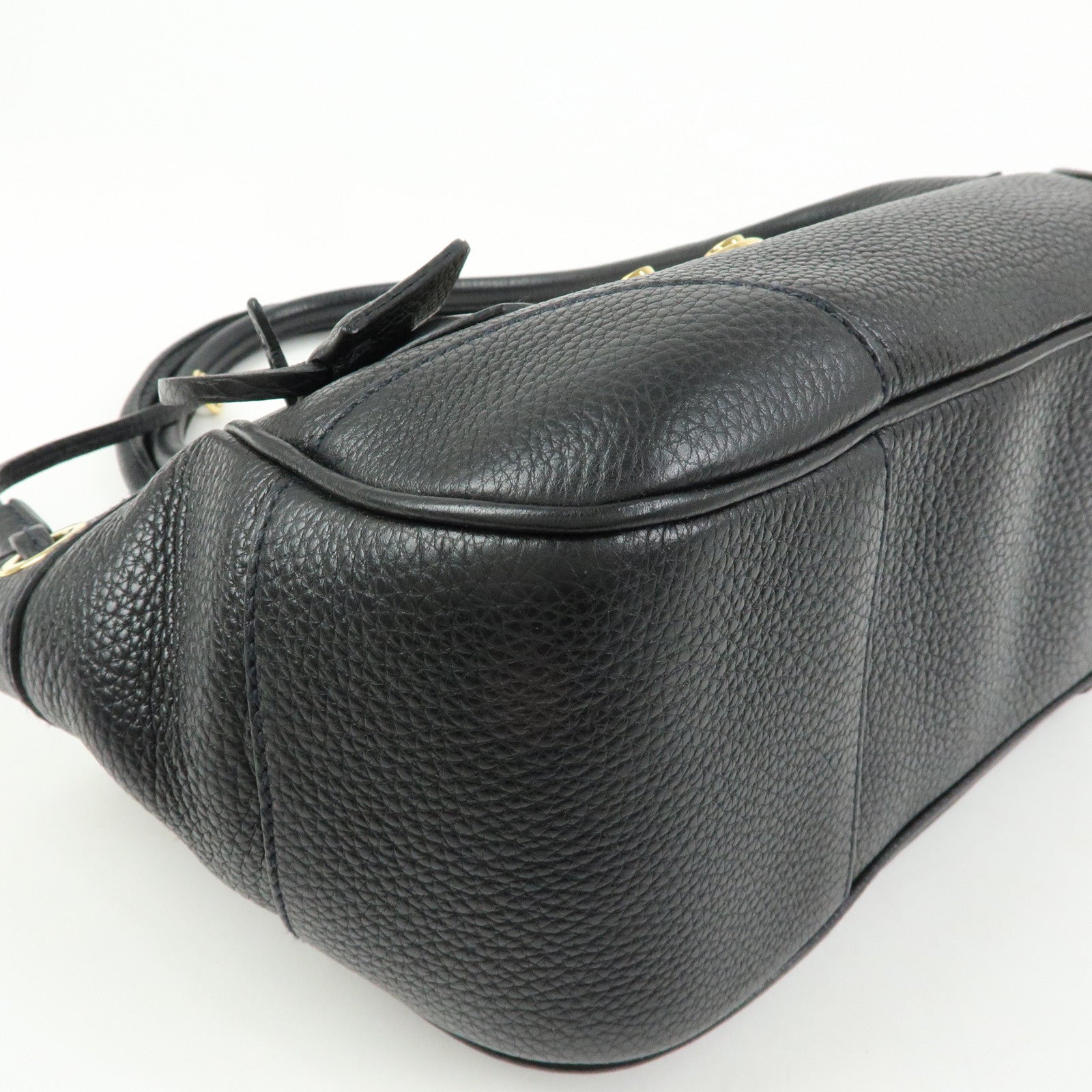 PRADA Vitello Daino Leather Hand Bag Shoulder Bag Black BR3207