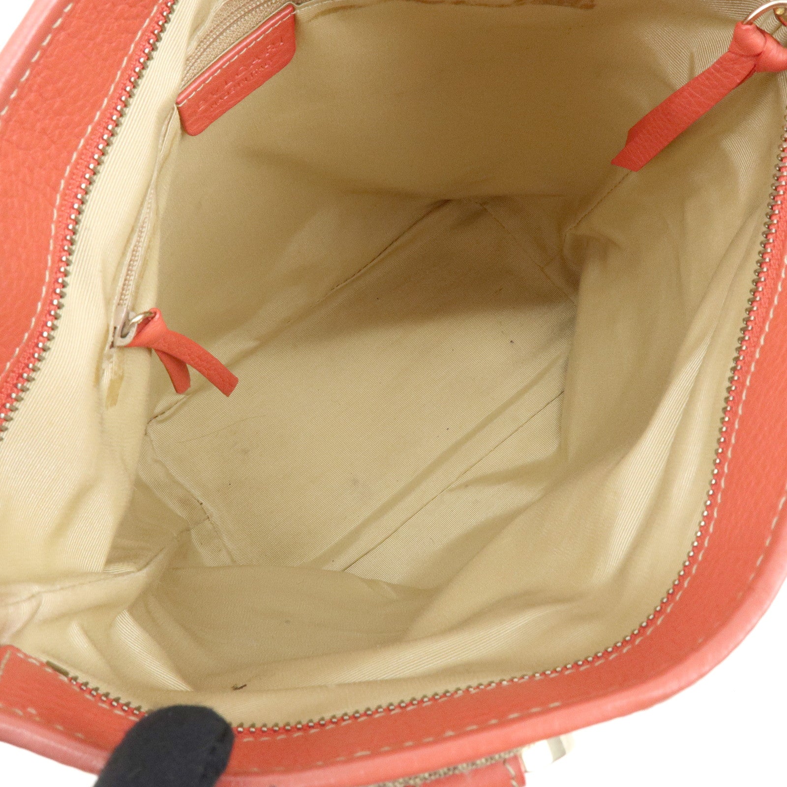 BVLGARI Logo Mania Jacquard Leather Tote Bag Hand Bag Beige Red