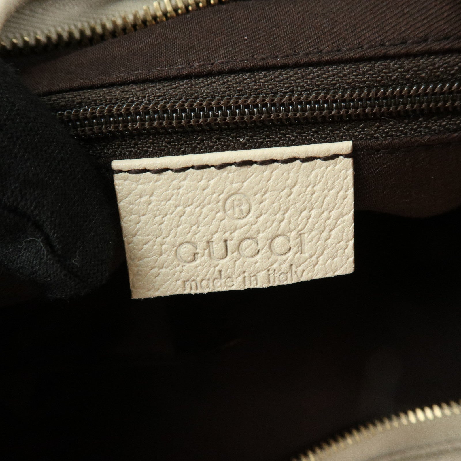 GUCCI Abbey GG Canvas Leather Shoulder Bag Beige White 130738