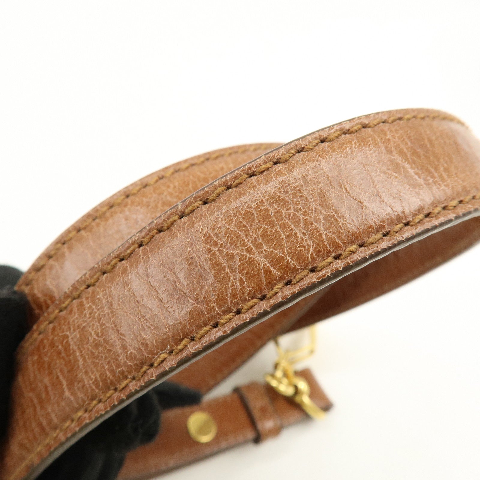 MIU MIU Leather 2Way Bag Hand Bag Shoulder Bag Brown RT0383