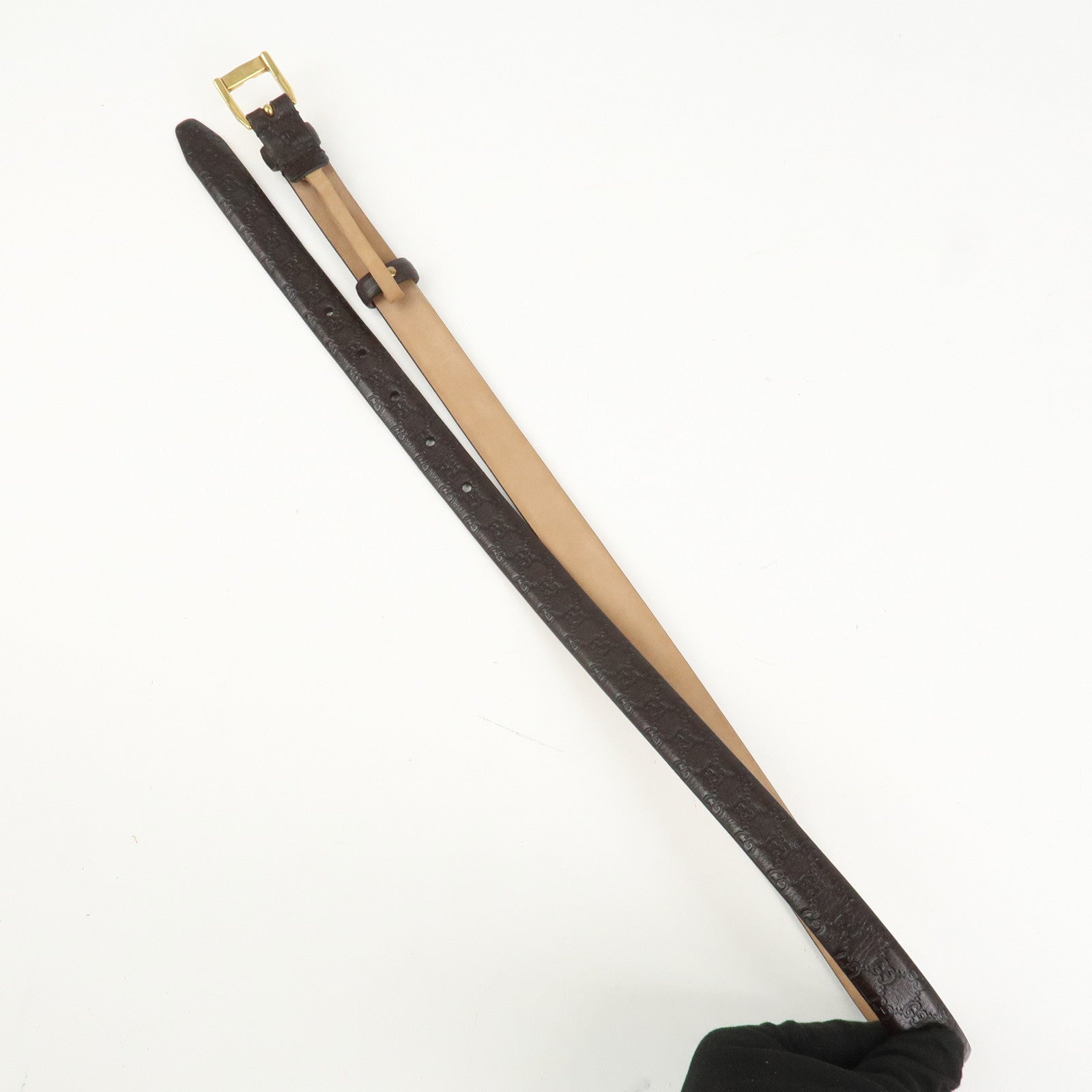 GUCCI Guccissima Leather Belt 85/34 Brown 269813