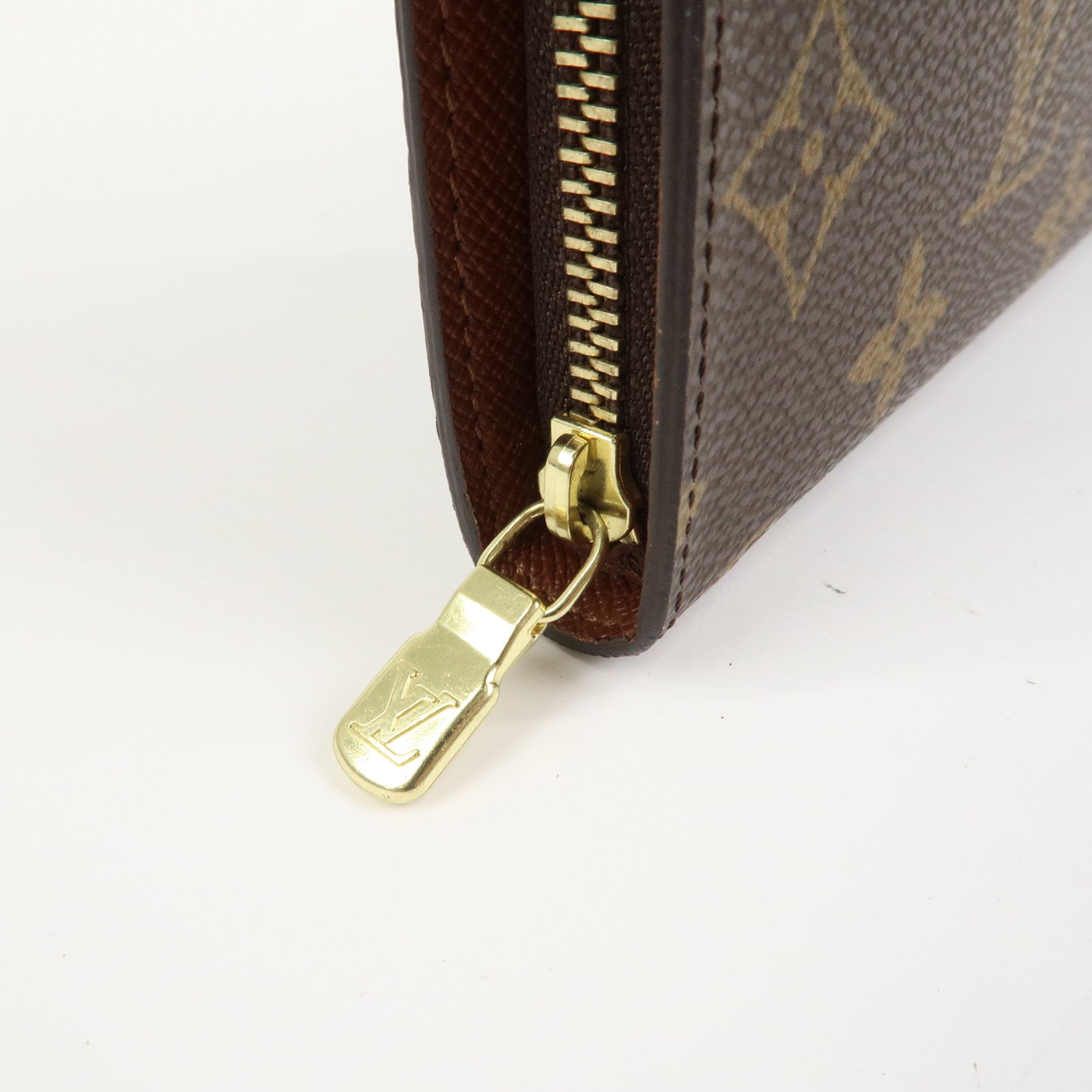 Loius Vuitton Monogram Porte Monnaie Zip Long Wallet Brown M61727