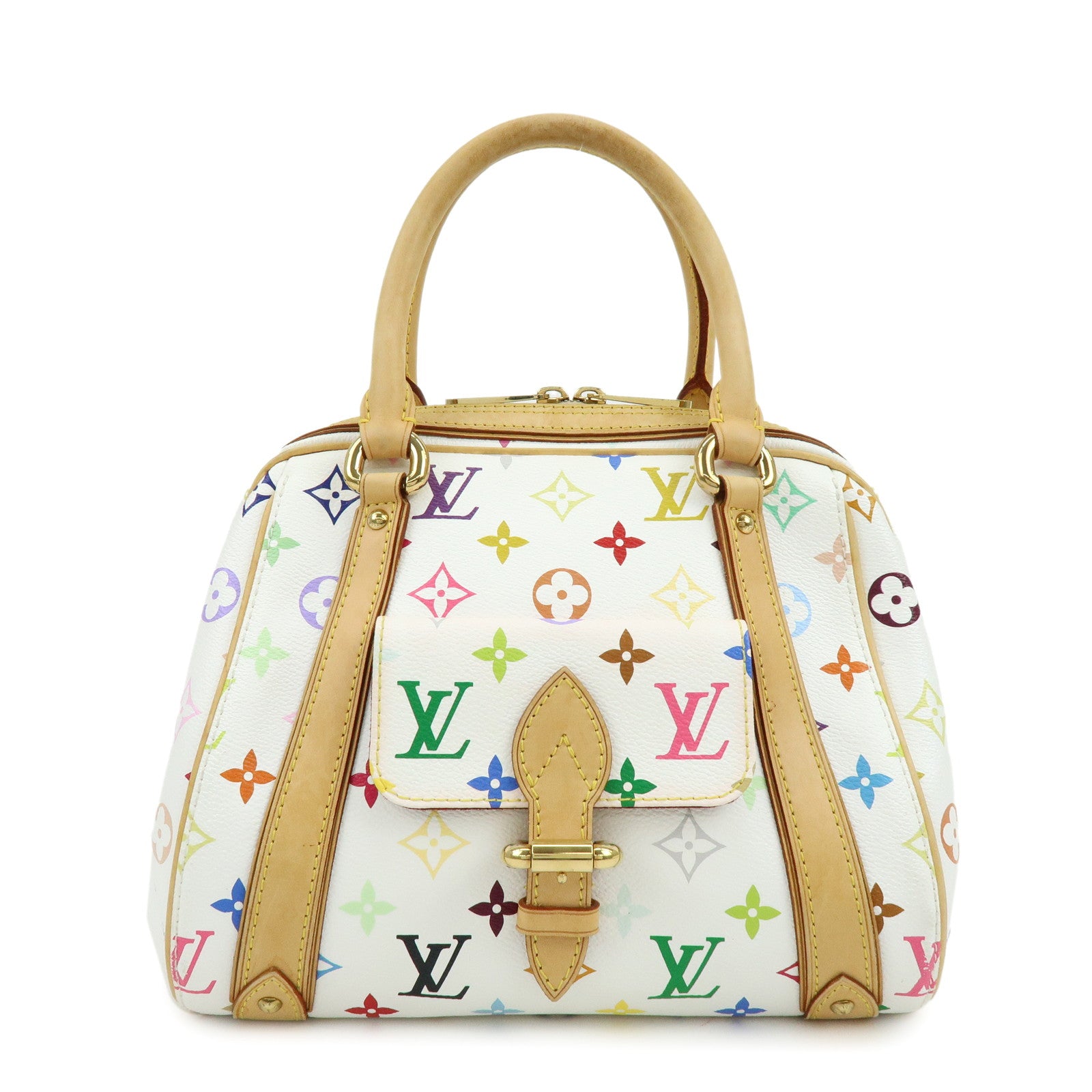 Louis Vuitton Monogram Priscilla Hand Bag Multicolor Blanc M40096