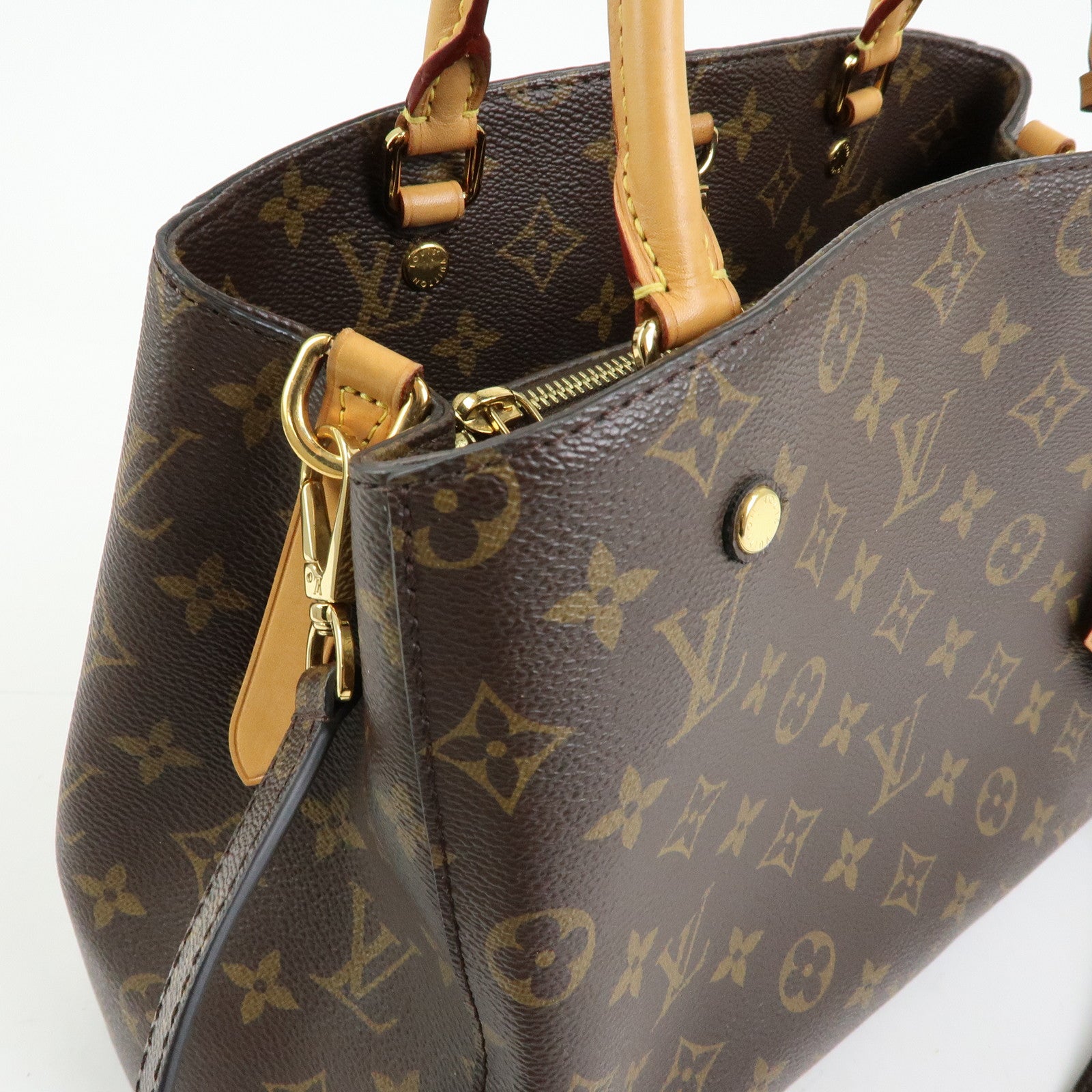 Louis Vuitton Monogram Montaigne MM 2Way Bag Hand Bag Brown M41056
