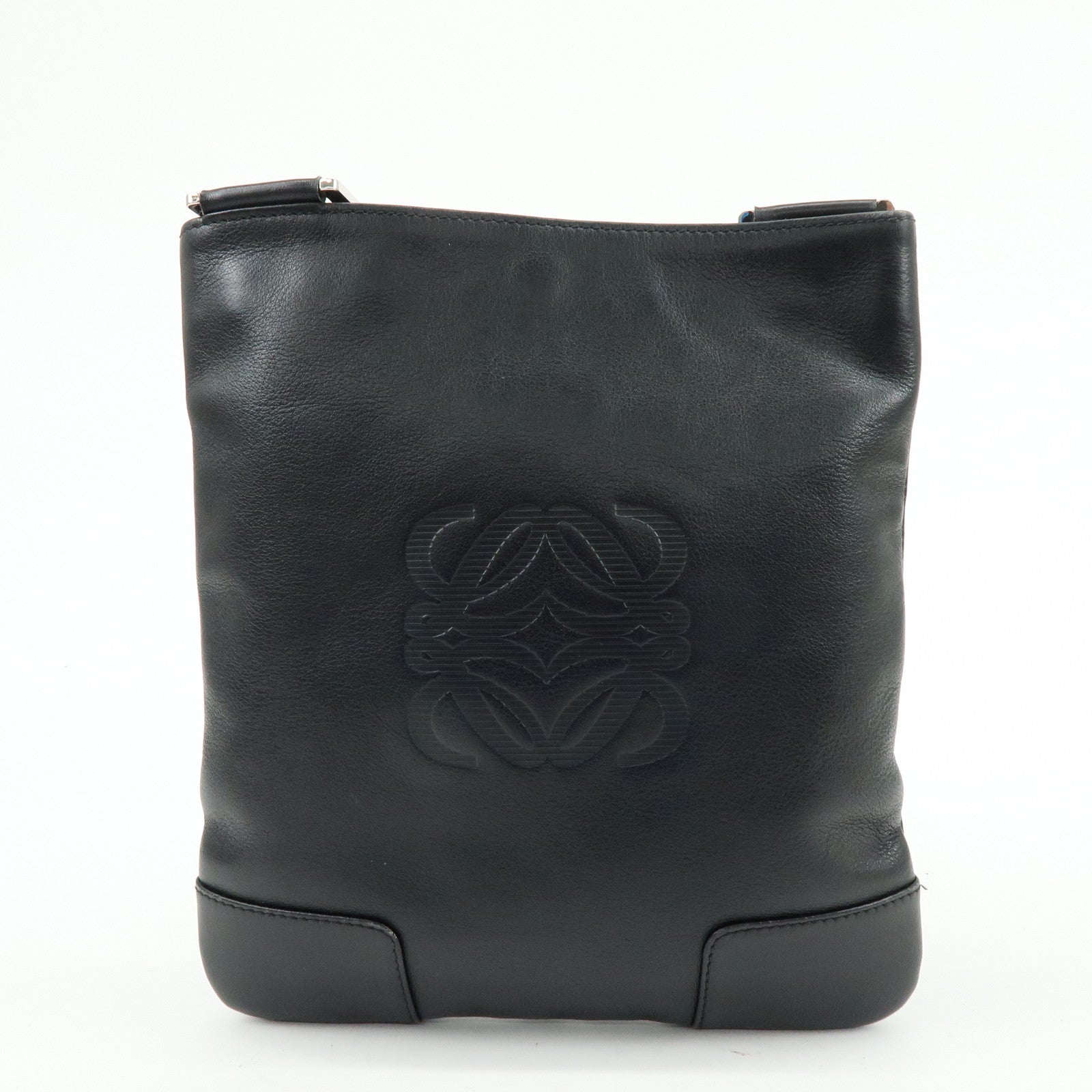 LOEWE Anagram Calf Leather Shoulder Bag Crossbody Bag Black