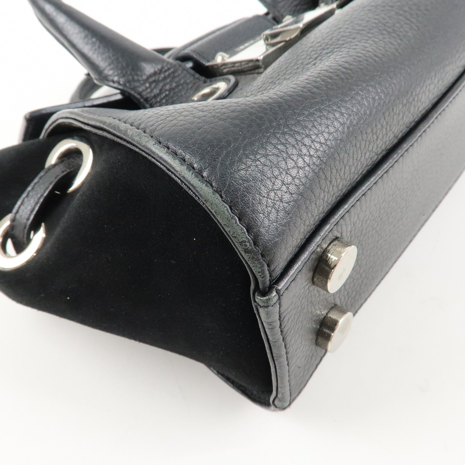 JIMMY CHOO Rosalie 2Way Leather Hand Bag Shoulder Bag Black Used