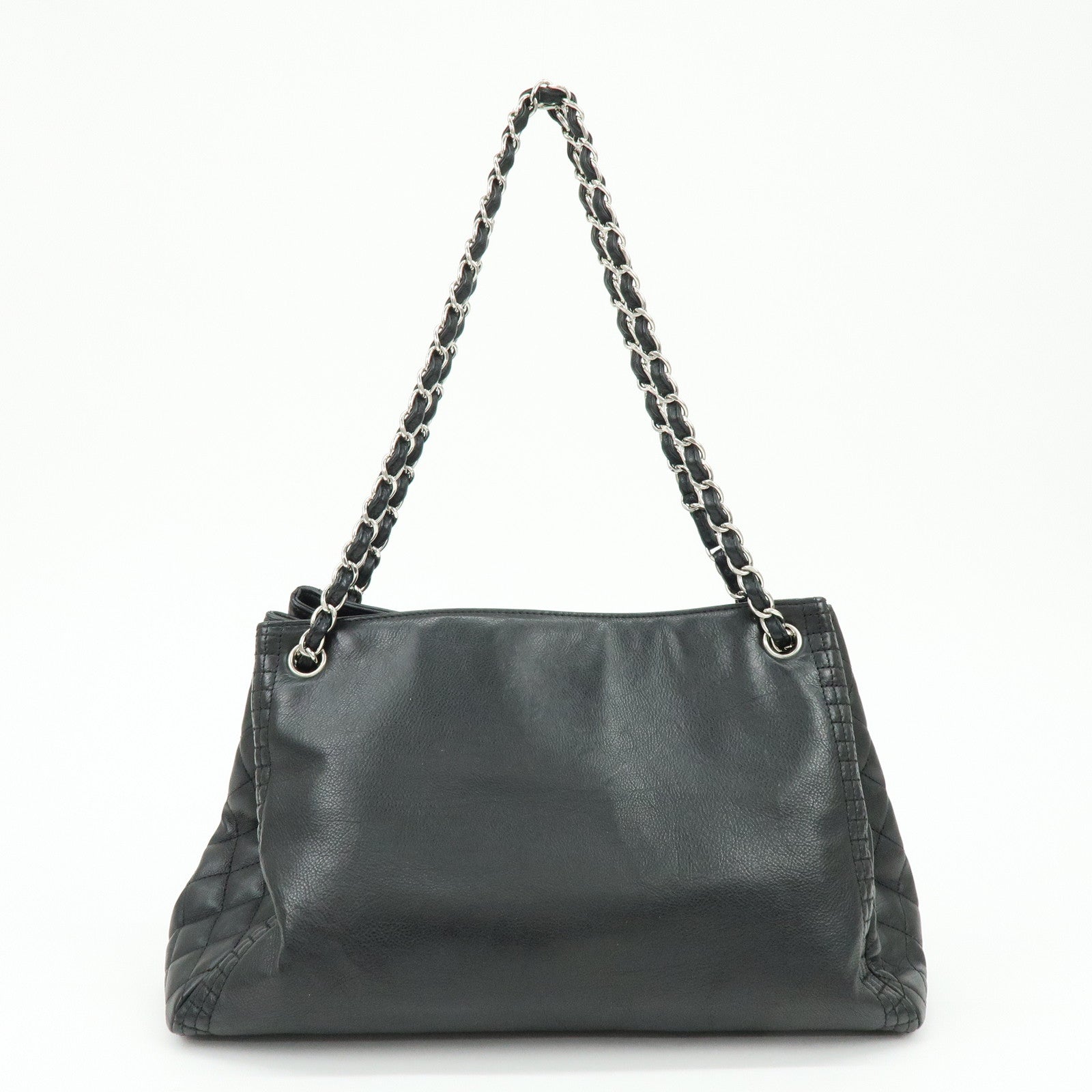 CHANEL Matelasse Leather Chain Tote Bag Shoulder Bag Black A67172