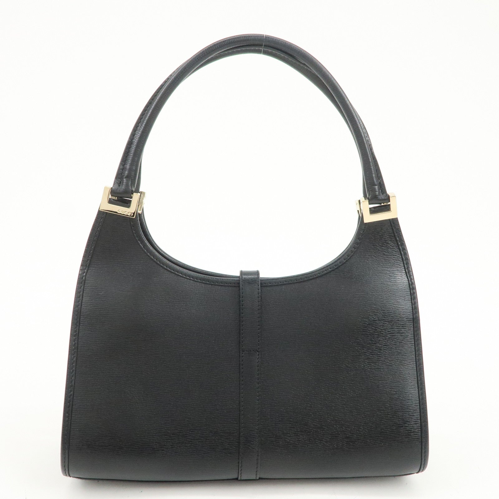 GUCCI Jackie Leather Hand Bag Black 01721