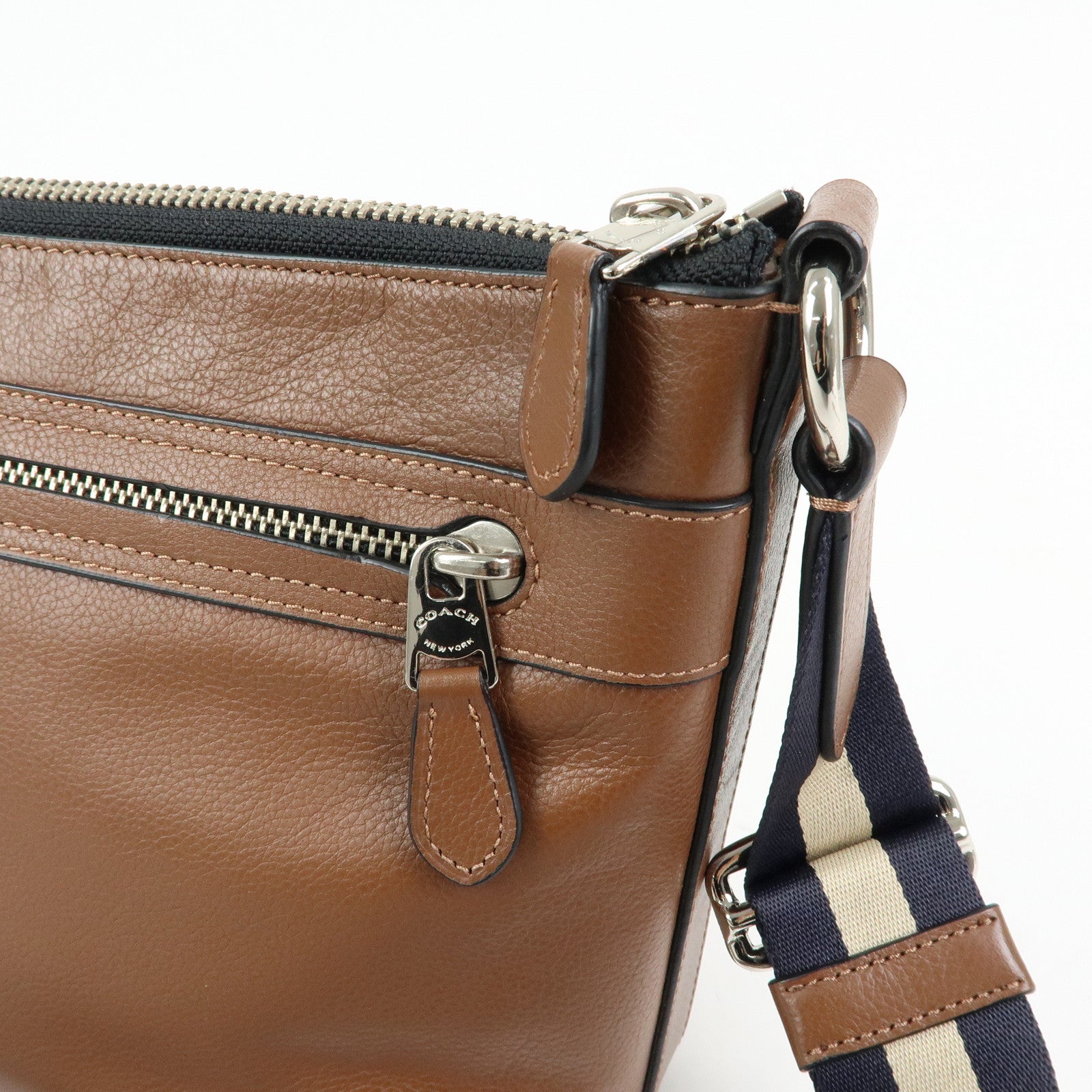 COACH Leather Charles Flight Bag Shoulder Bag Crossbody Bag Brown