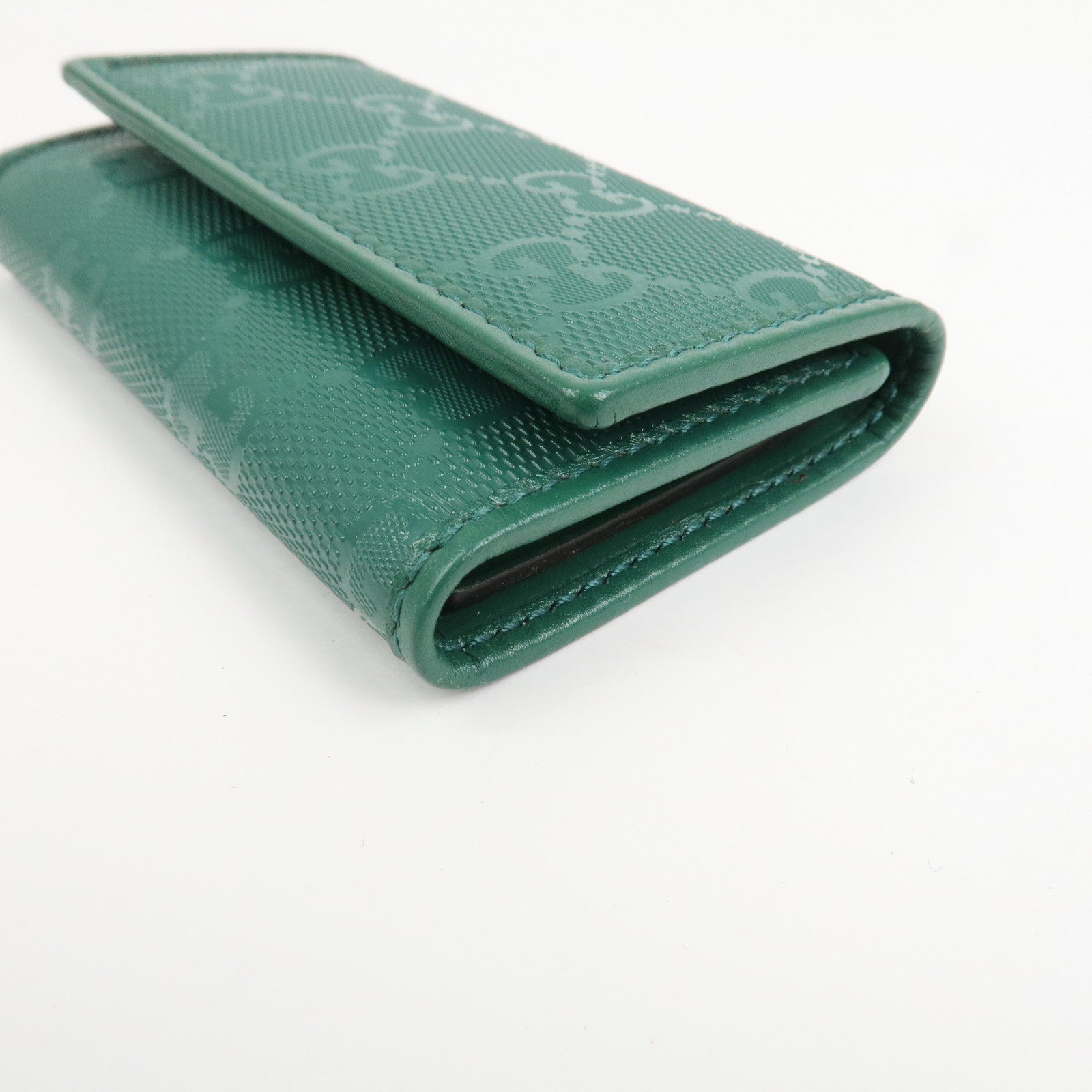 GUCCI GG Implement PVC Leather 6 Rings Key Case Green 138093