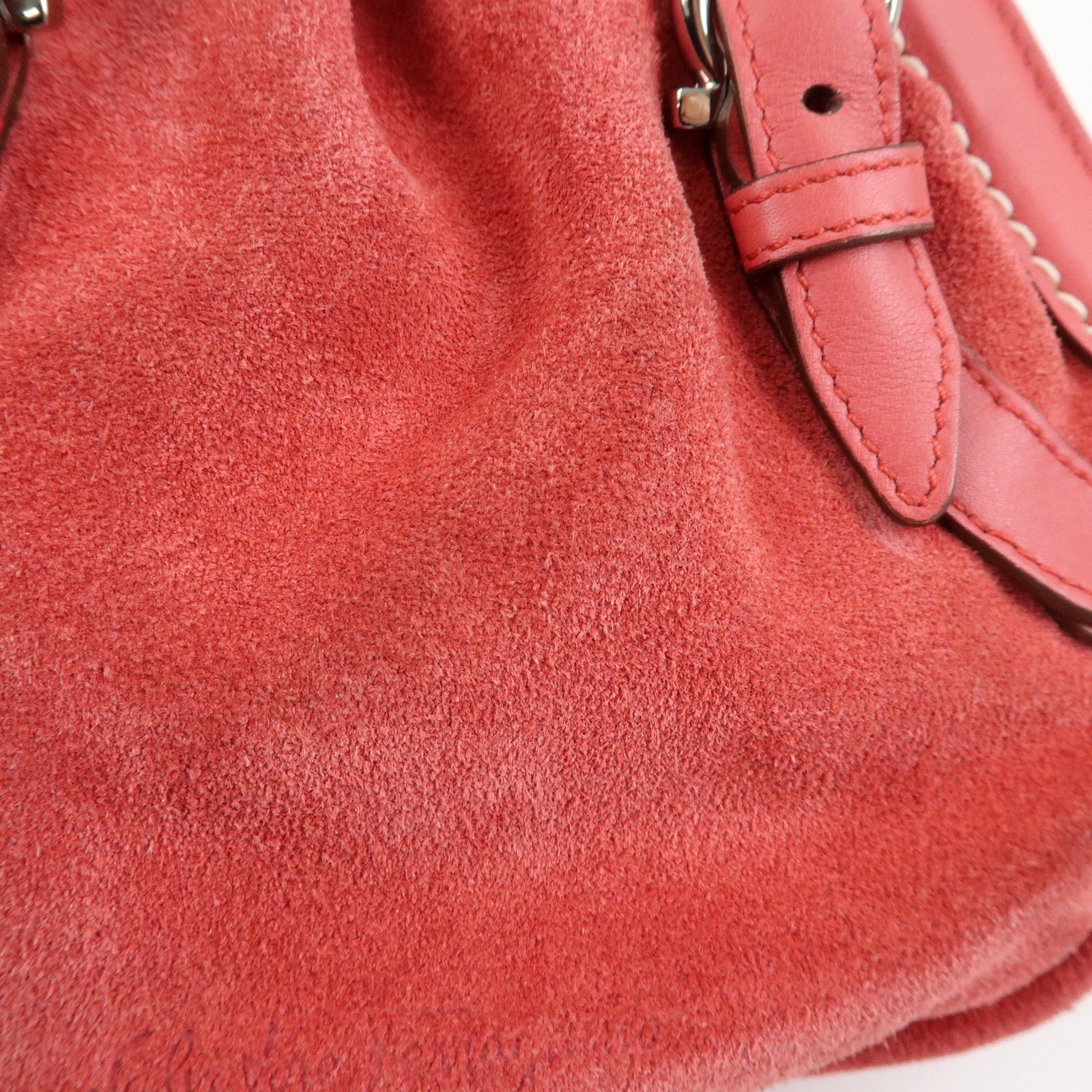 Ferragamo Gancini Suede Leather Small Hand Bag Pink