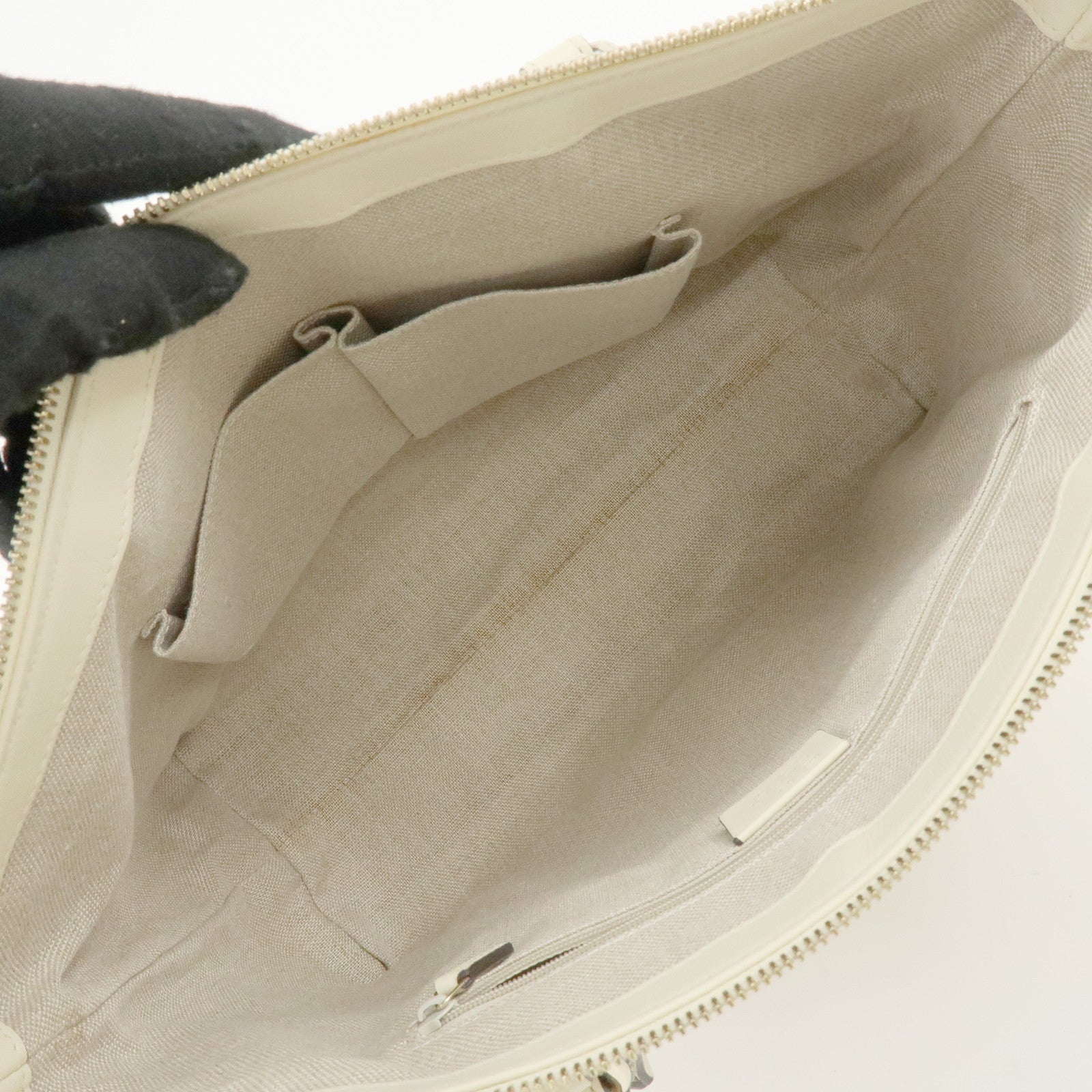 GUCCI Microguccissima Leather 2Way Bag Hand Bag Ivory 449656