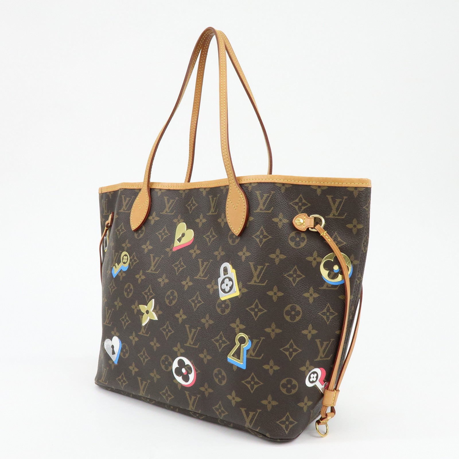 Louis Vuitton Monogram Love Lock Neverfull MM Tote Bag M44364