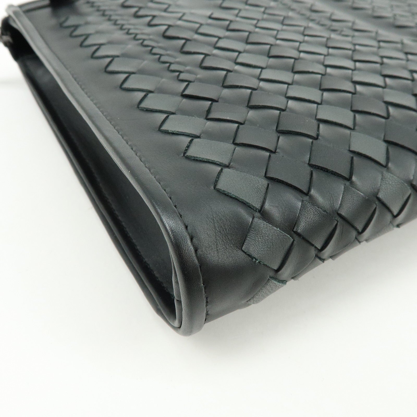 BOTTEGA VENETA Imperatore Intrecciato Clutch Bag Pouch Black