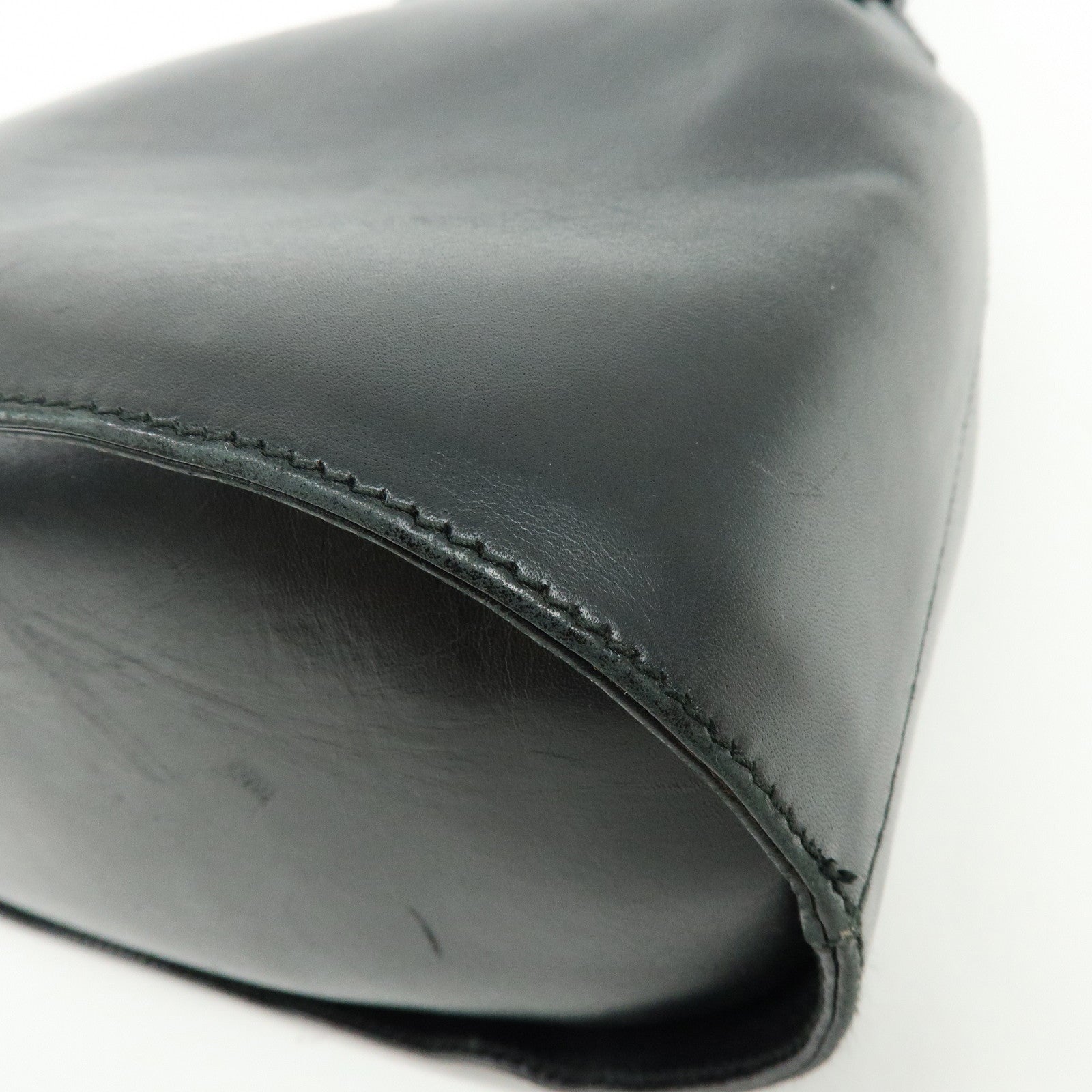 Ferragamo Gancini Leather Shoulder Bag Hand Bag Black