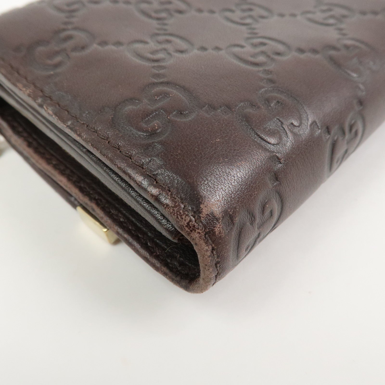 GUCCI Guccissima Leather Chain Strap Long Wallet Hand Bag 269541