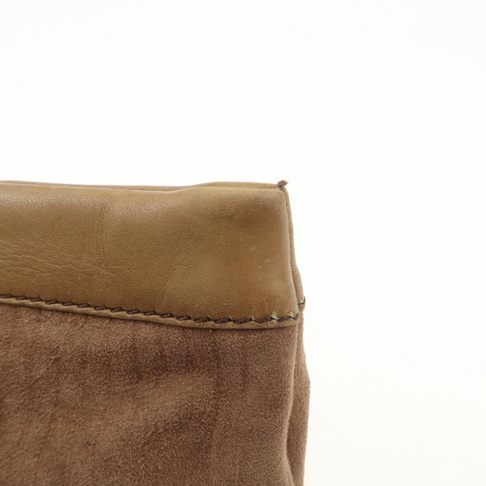 LOEWE Anagram Logo Suede Leather Clutch Bag Pouch Brown