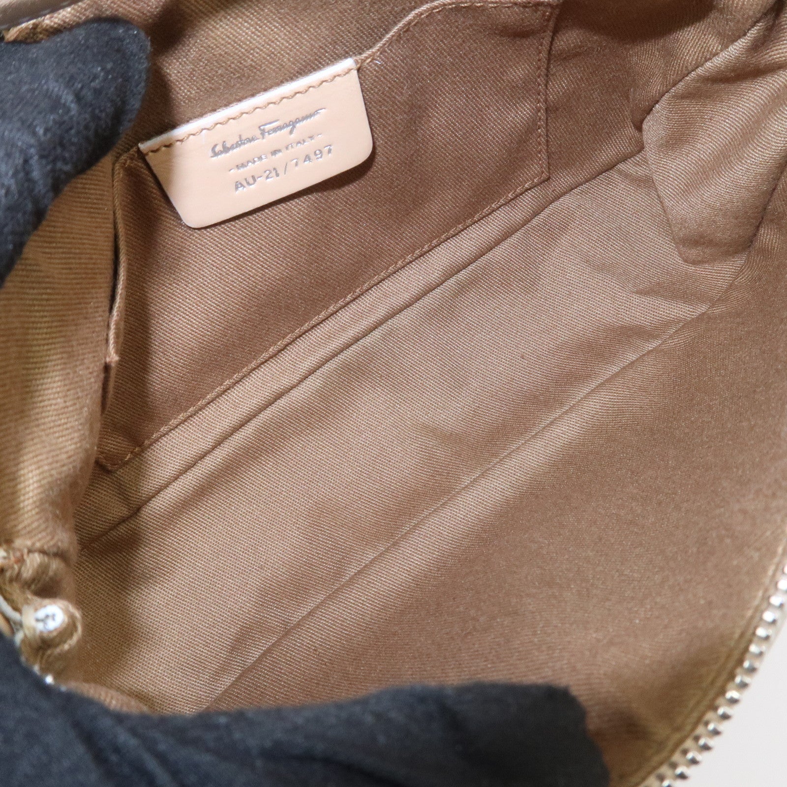 Ferragamo Gancini Leather Hand Bag Shoulder Bag AAU-21 7497