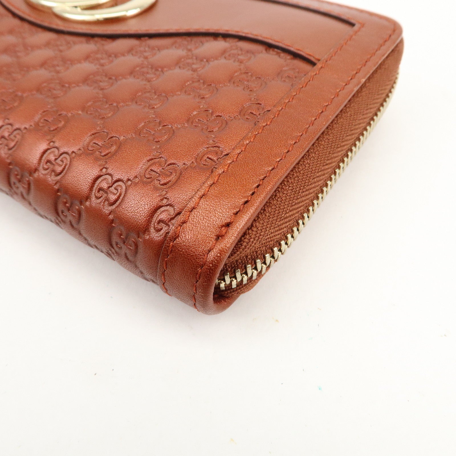 GUCCI Sukey Interlocking G Micro Guccissima Zippy Wallet 308012