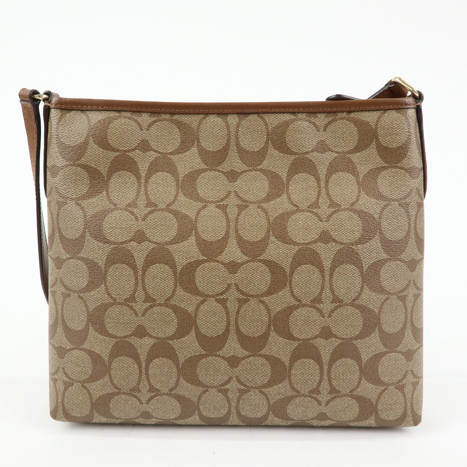 COACH Signature Set of 2 Shoulder Bag Crossbody Bag Brown Ivory