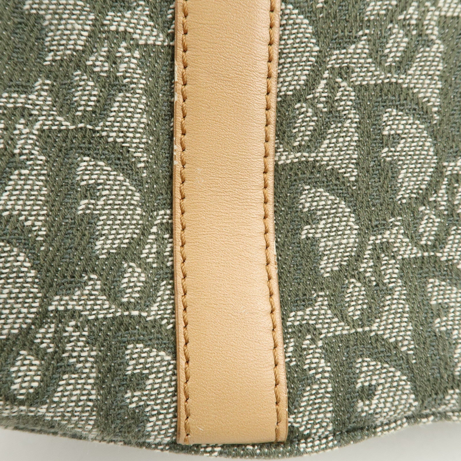 Christian Dior Trotter CH Jacquard Canvas Tote Bag Hand Bag Green