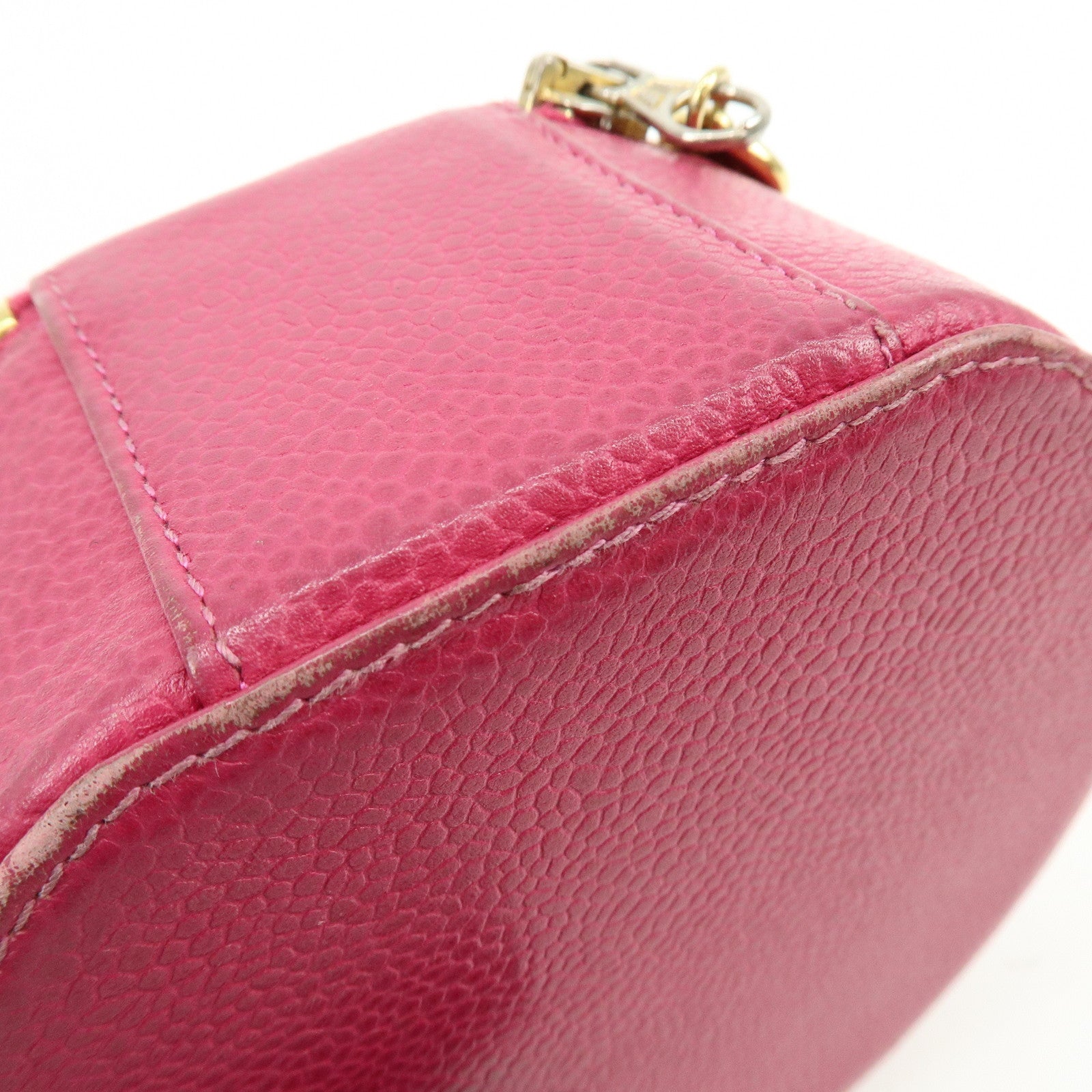 CHANEL Caviarskin Jewelry Case Cosmetic Case Accessory Pouch Pink