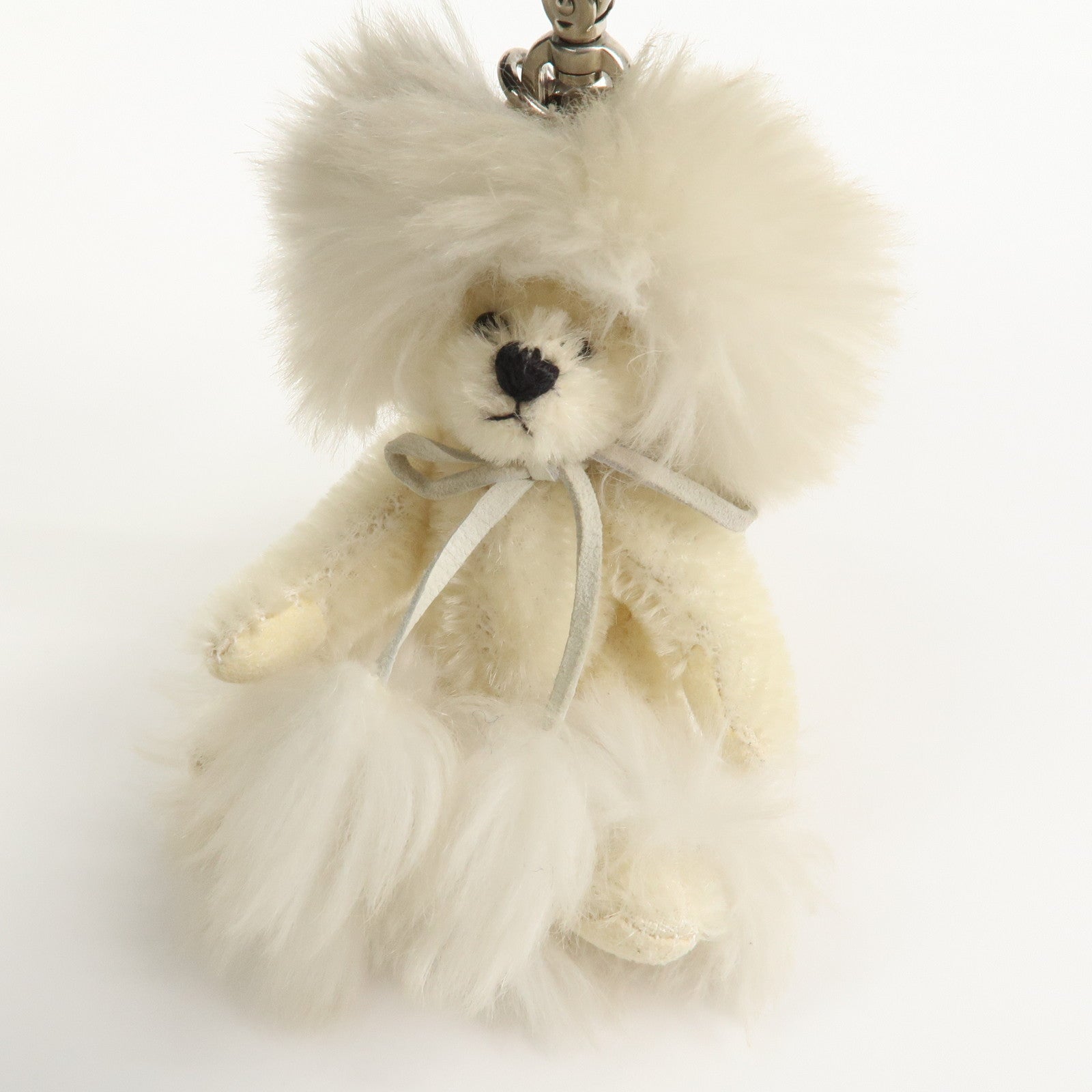 PRADA Teddy Bear Bag Charm Key Charm Ivory