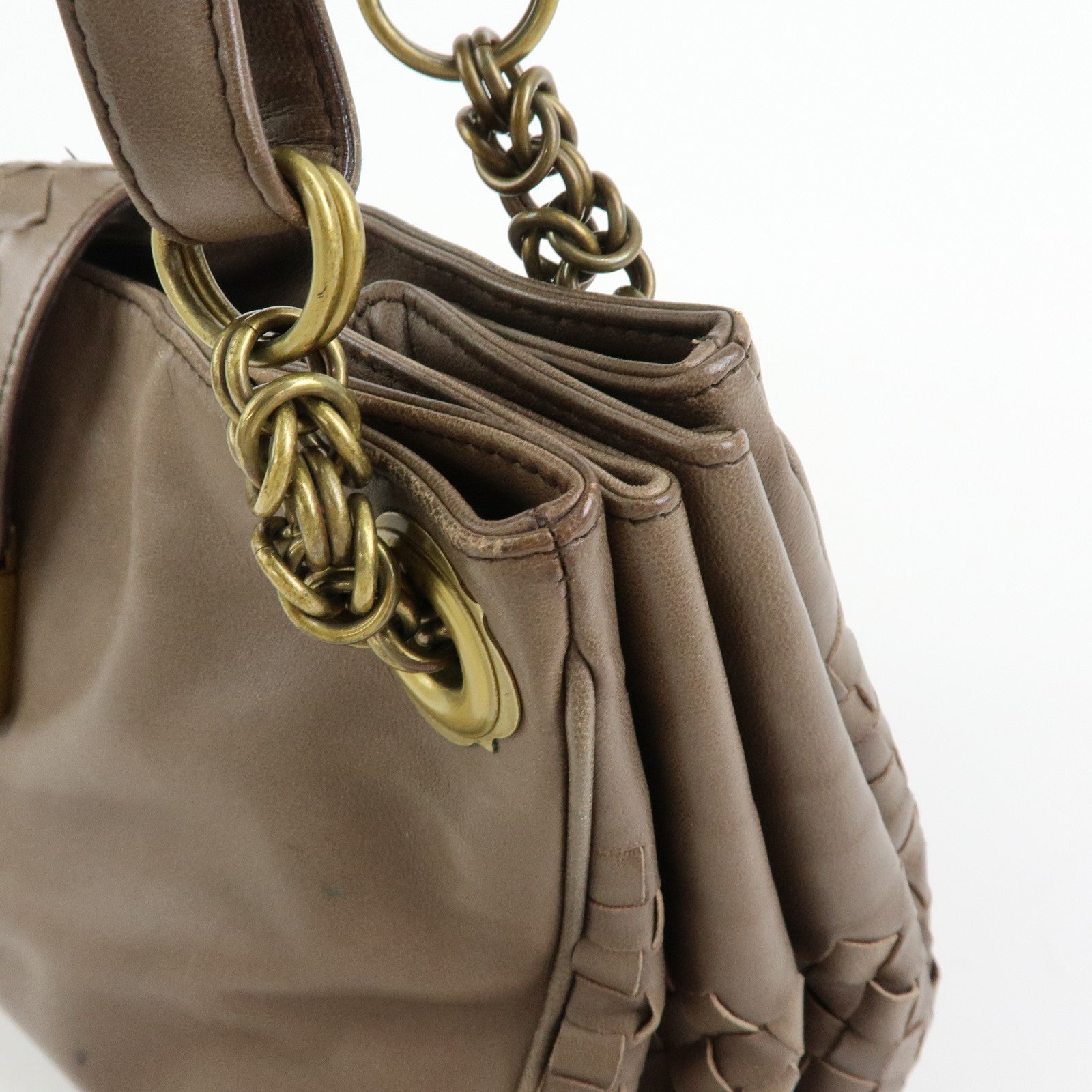 BOTTEGA VENETA Intrecciato Leather Hand Shoulder Bag Brown 162114