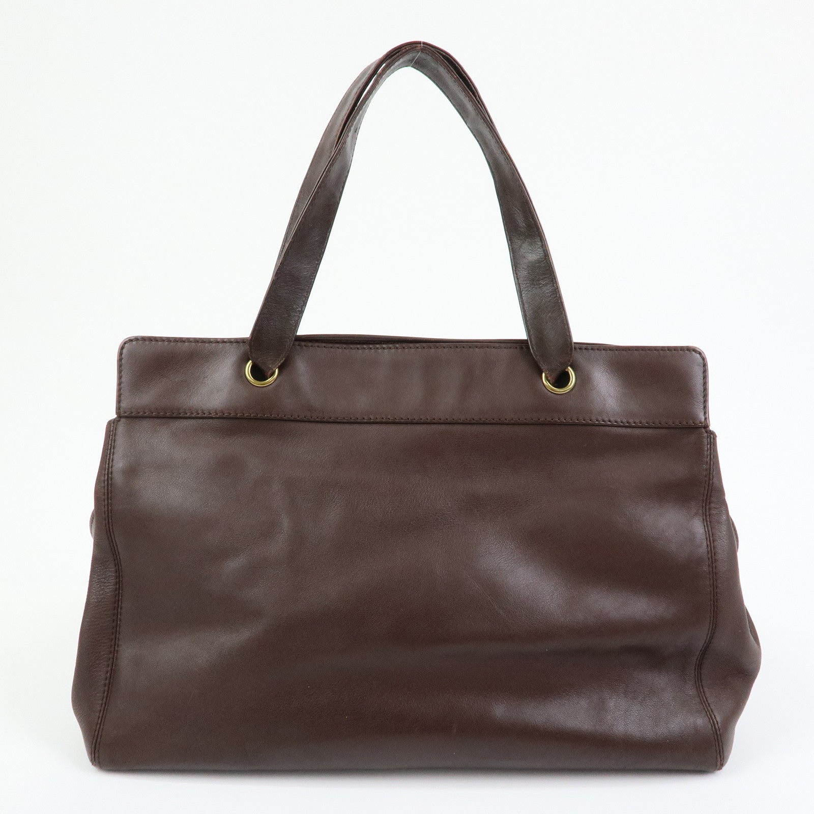 CHANEL COCO Mark Calf Leather 2WAY Bag Tote Bag Brown