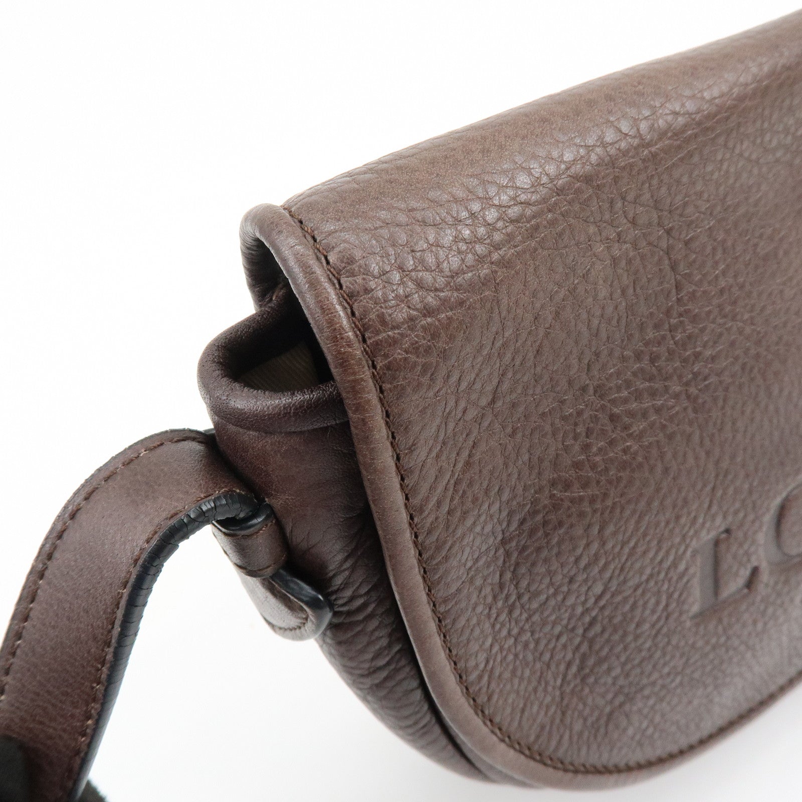 LOEWE Heritage Leather Shoulder Bag Crossbody Bag Dark Brown