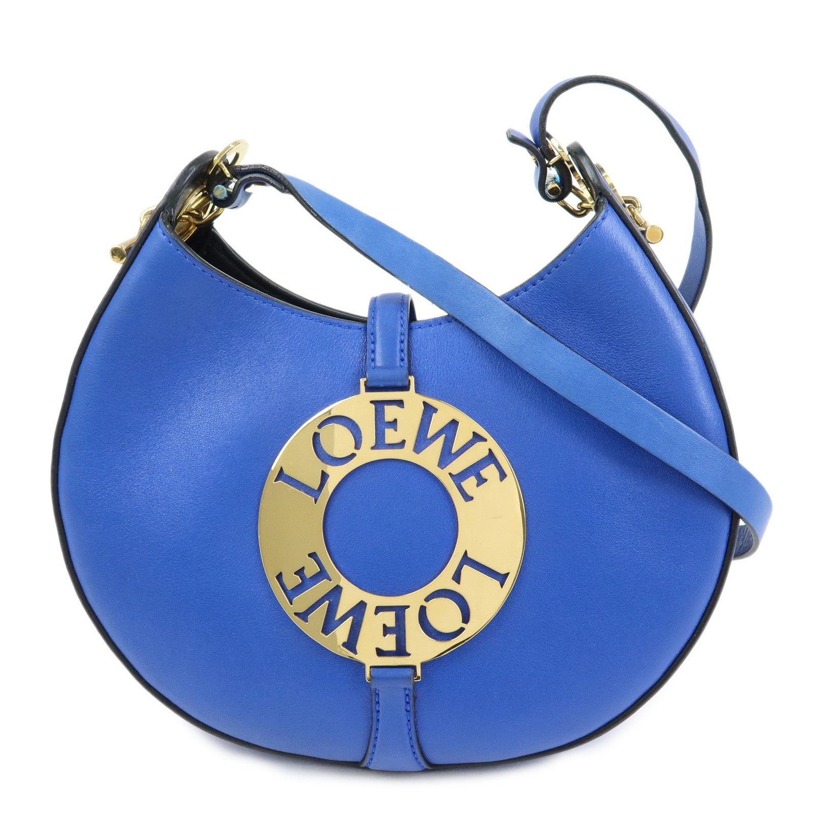 LOEWE Joyce Calf Leather Shoulder Bag Crossbody Bag Blue