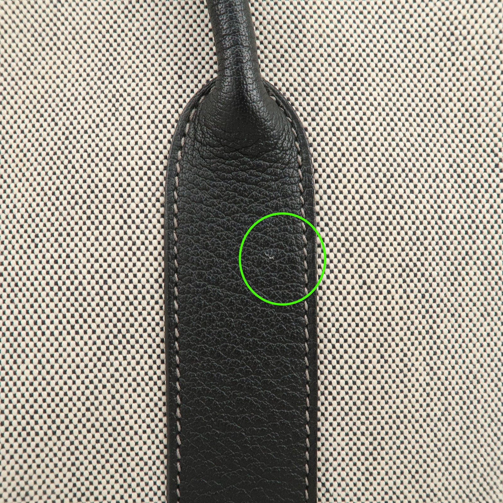 HERMES Leather Toile Garden Party PM P Stamped Tote Bag Natural