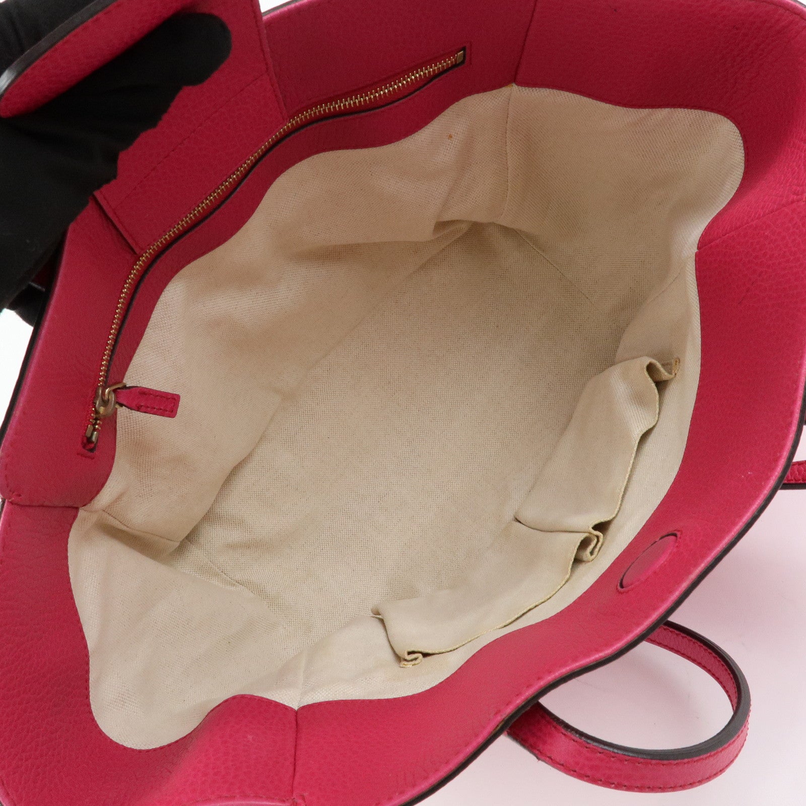 GUCCI Swing Leather Medium Tote Bag Shoulder Bag Pink 354408